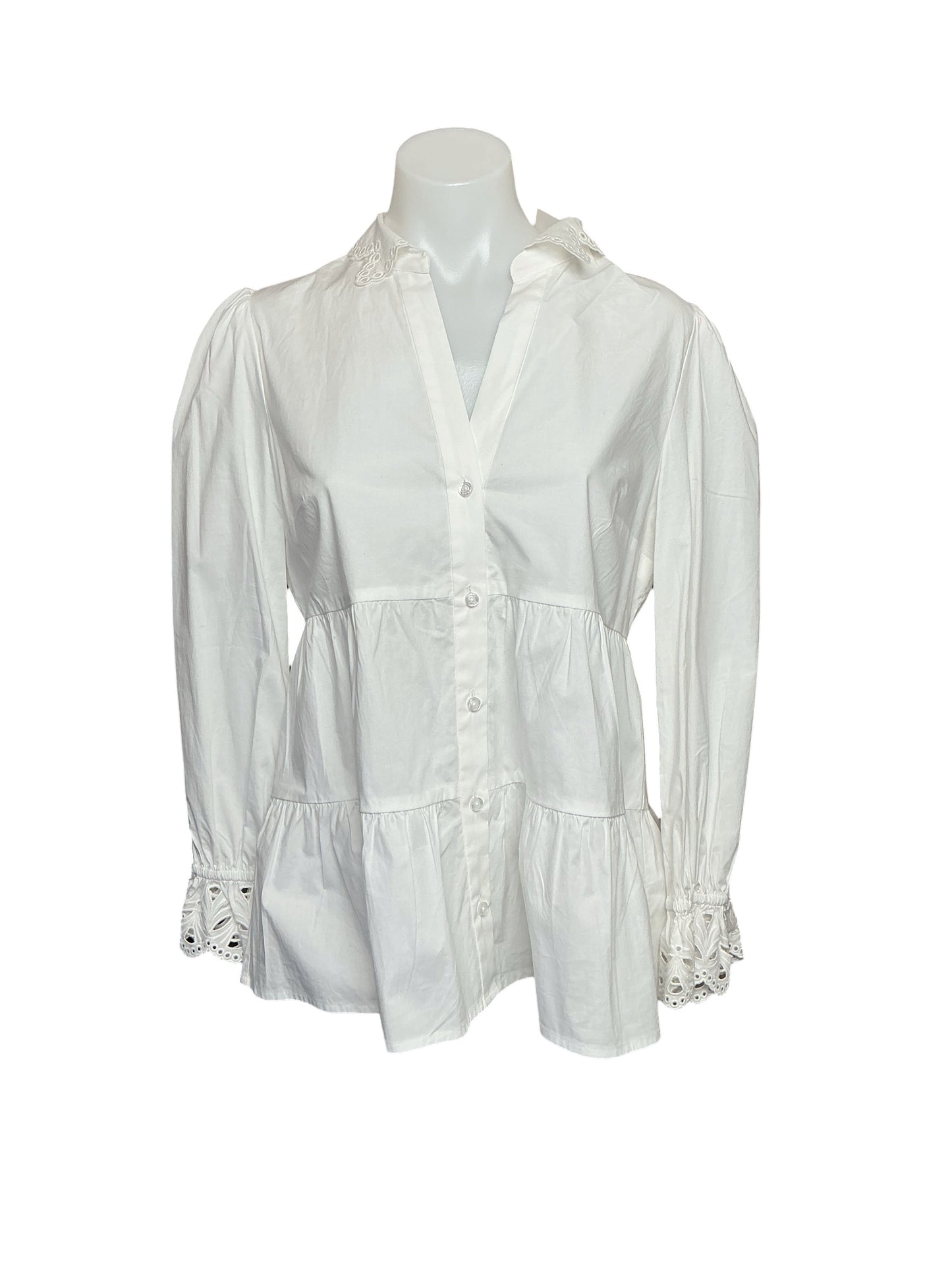 Lilly Pulitzer Kenna Stretch Top - Resort White Eyelet - Size S