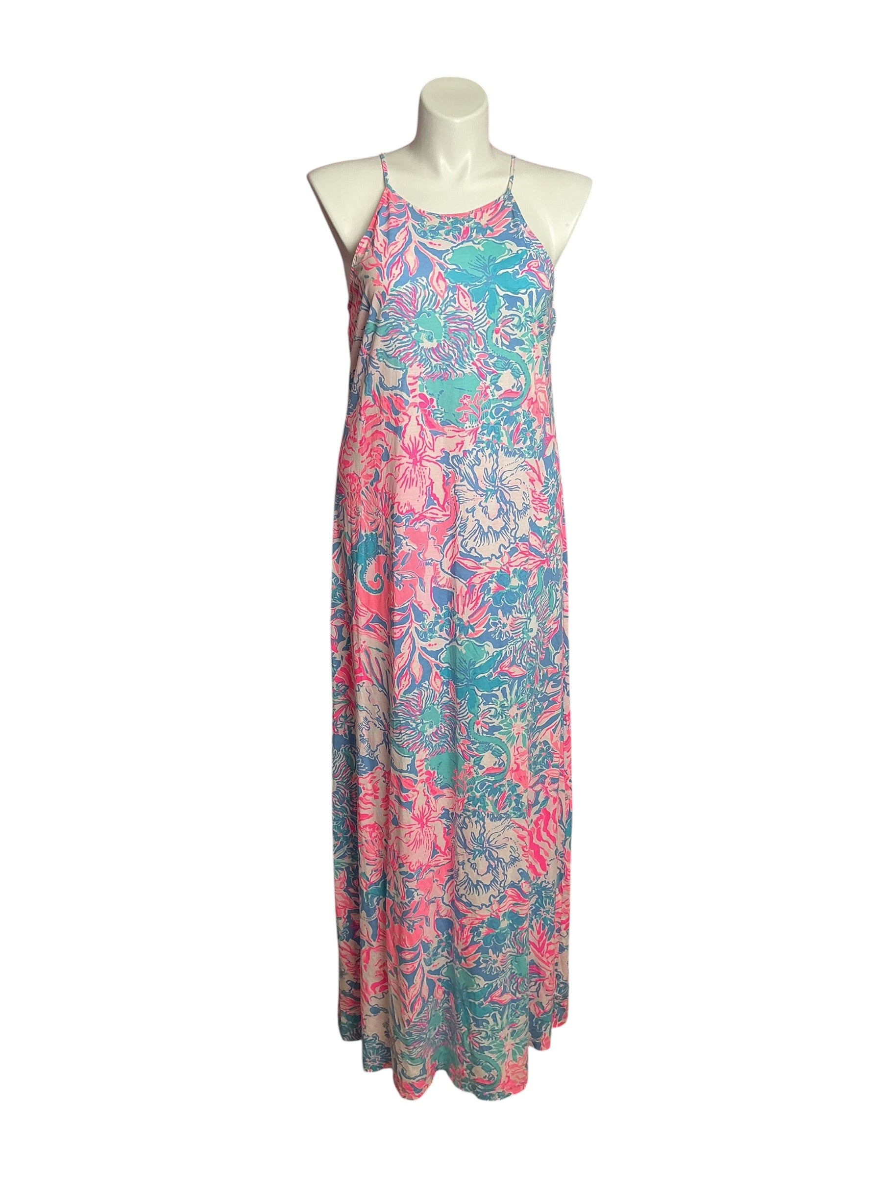 Lilly Pulitzer- Margot Maxi Dress Blue Peri Viva La Lilly Size XL
