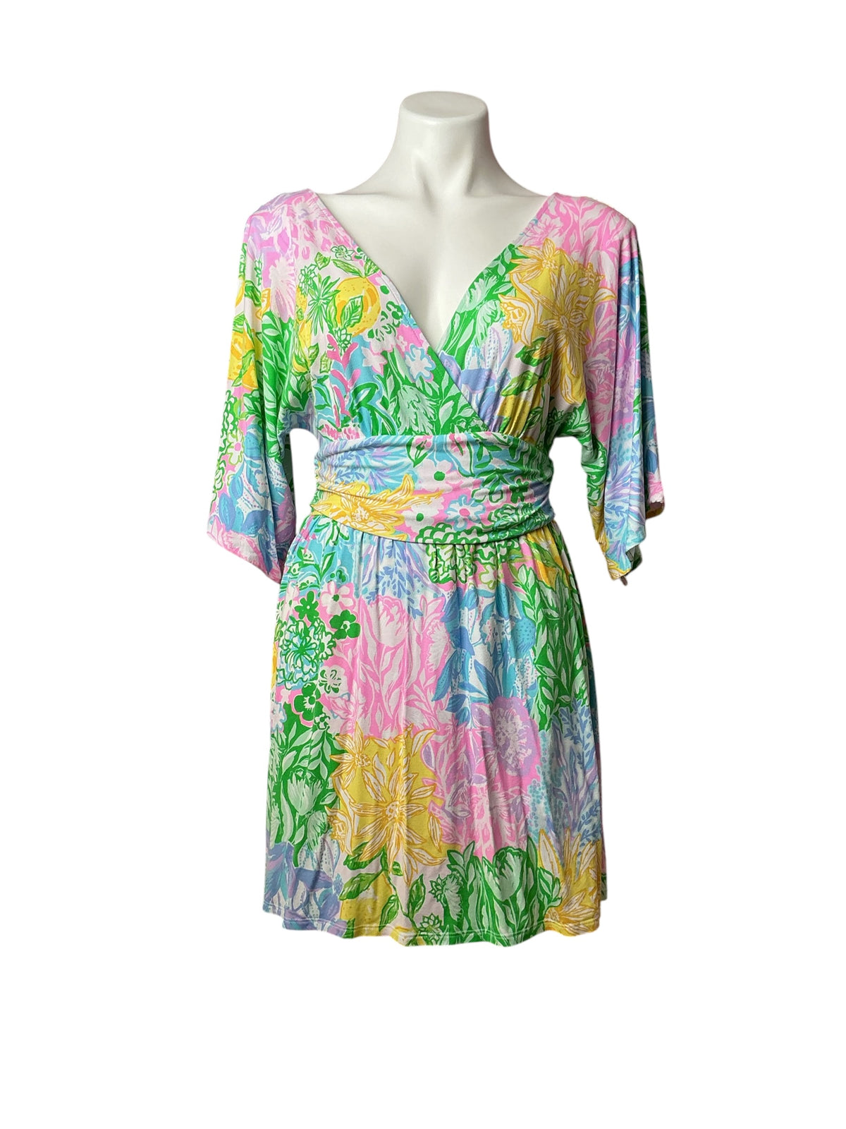 Lilly Pulitzer Parigi Skirted Romper Multi Bright Delight Patch - Size S