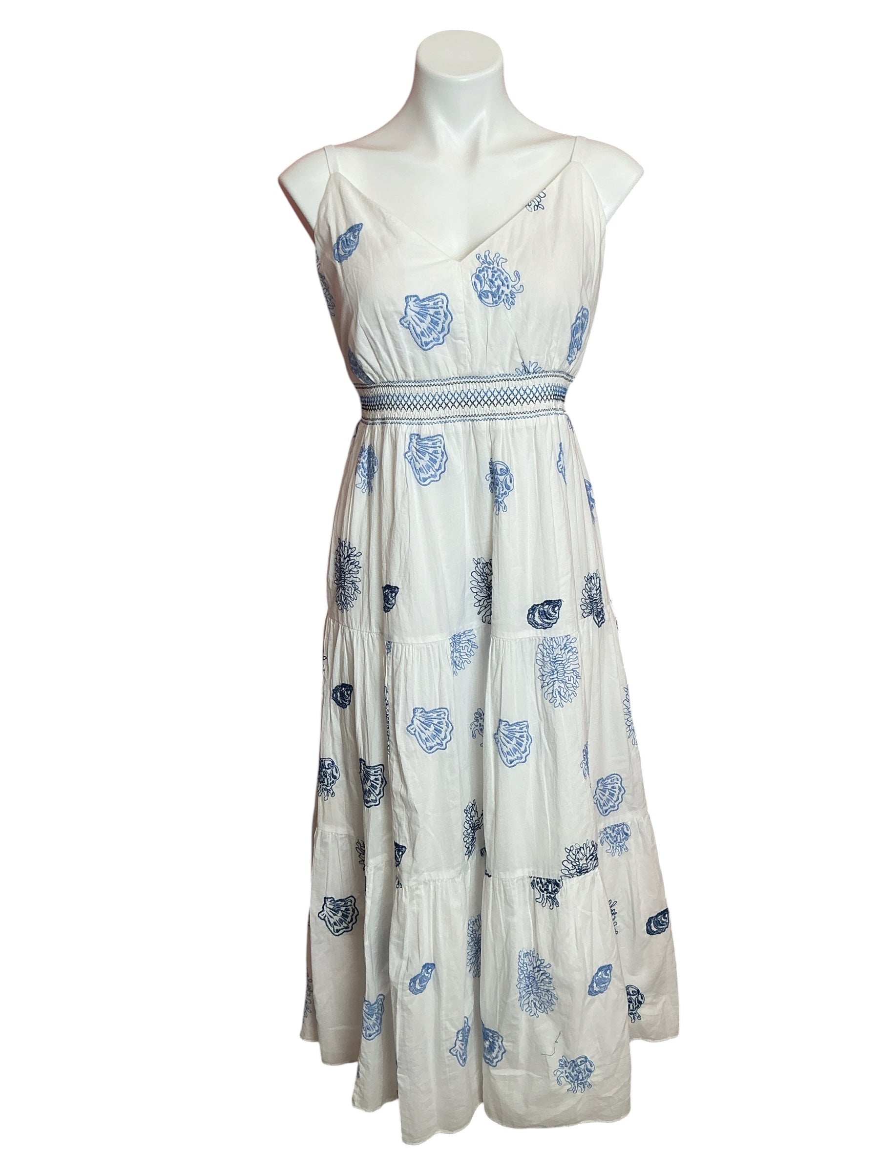 Lilly Pulitzer NWT Zanna Embroidered Cotton Maxi Dress Resort White Castaway Embroidery - Size 14