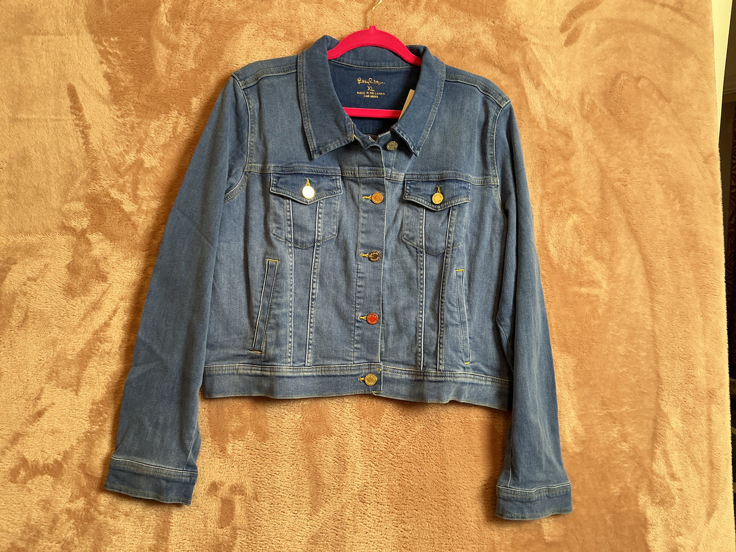 Lilly Pulitzer NWT - Seaspray Denim Jacket - Caribbean Blues Wash - Size XL