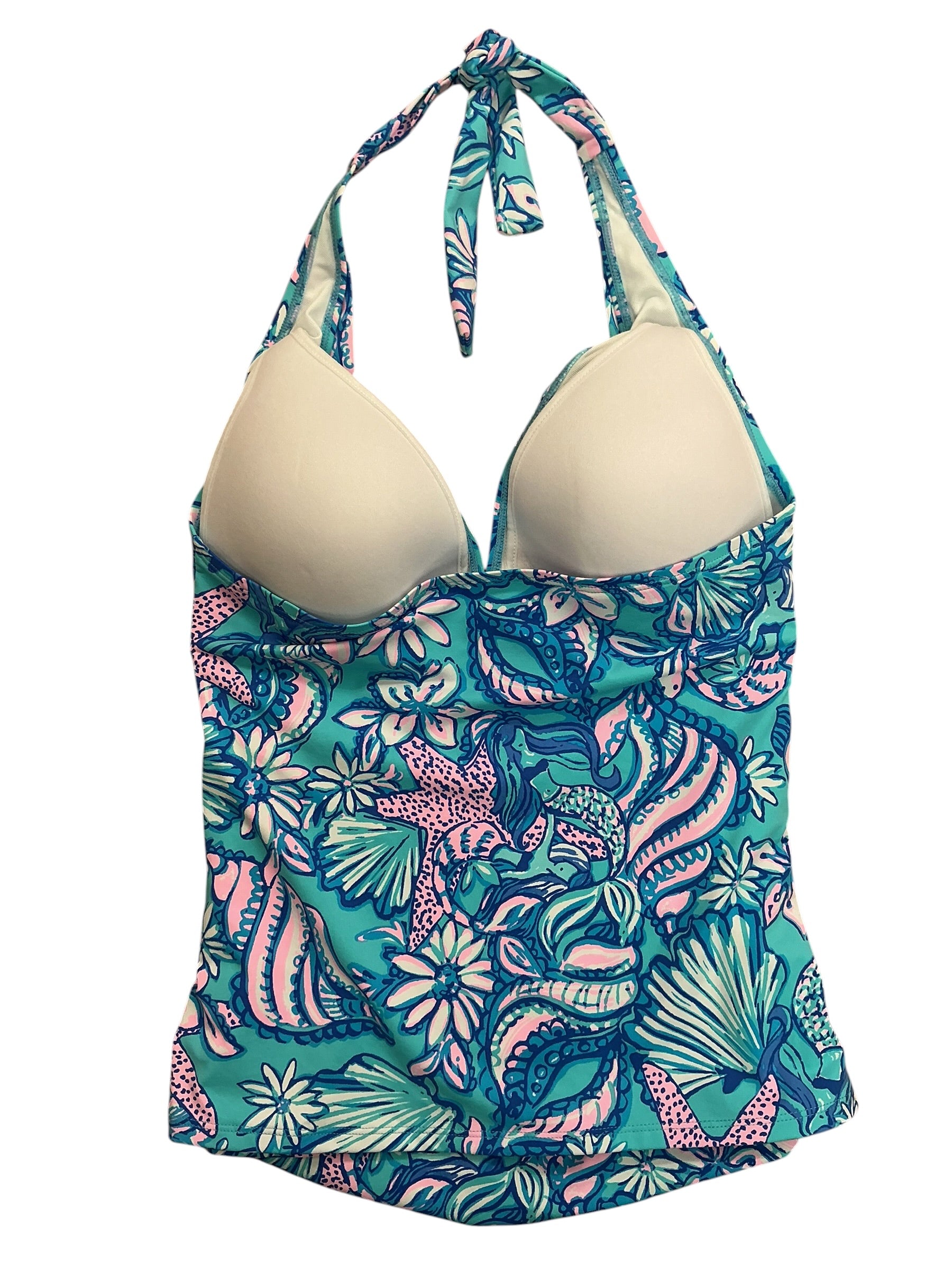 Lilly Pulitzer NWT Bliss Halter Tankini Amalfi Blue Sound The Sirens - Size 10