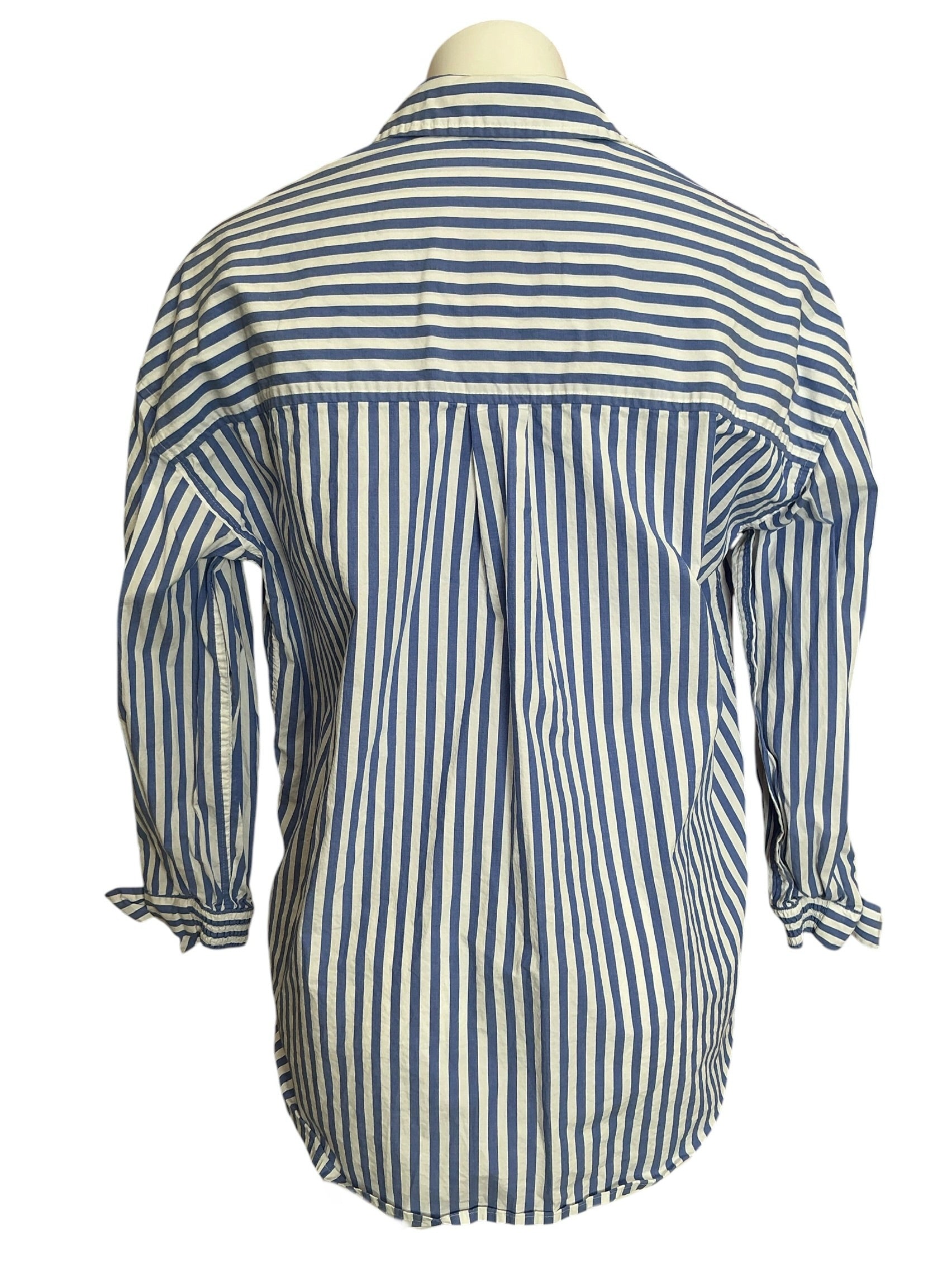 Lilly Pulitzer Lesia Relaxed Button Down Top Briny Blue Cabana Stripe - Size M