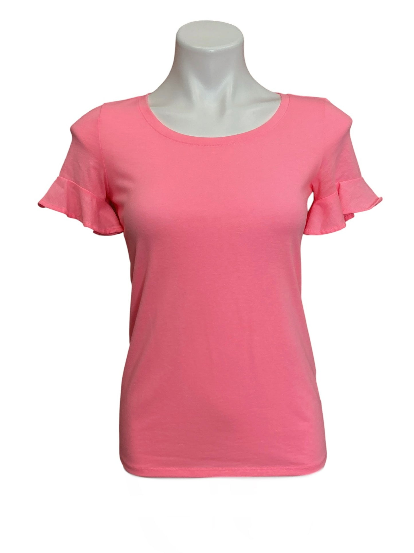 Lilly Pulitzer Laina Ruffle Sleeve Top Swirl Pink - Size XXS