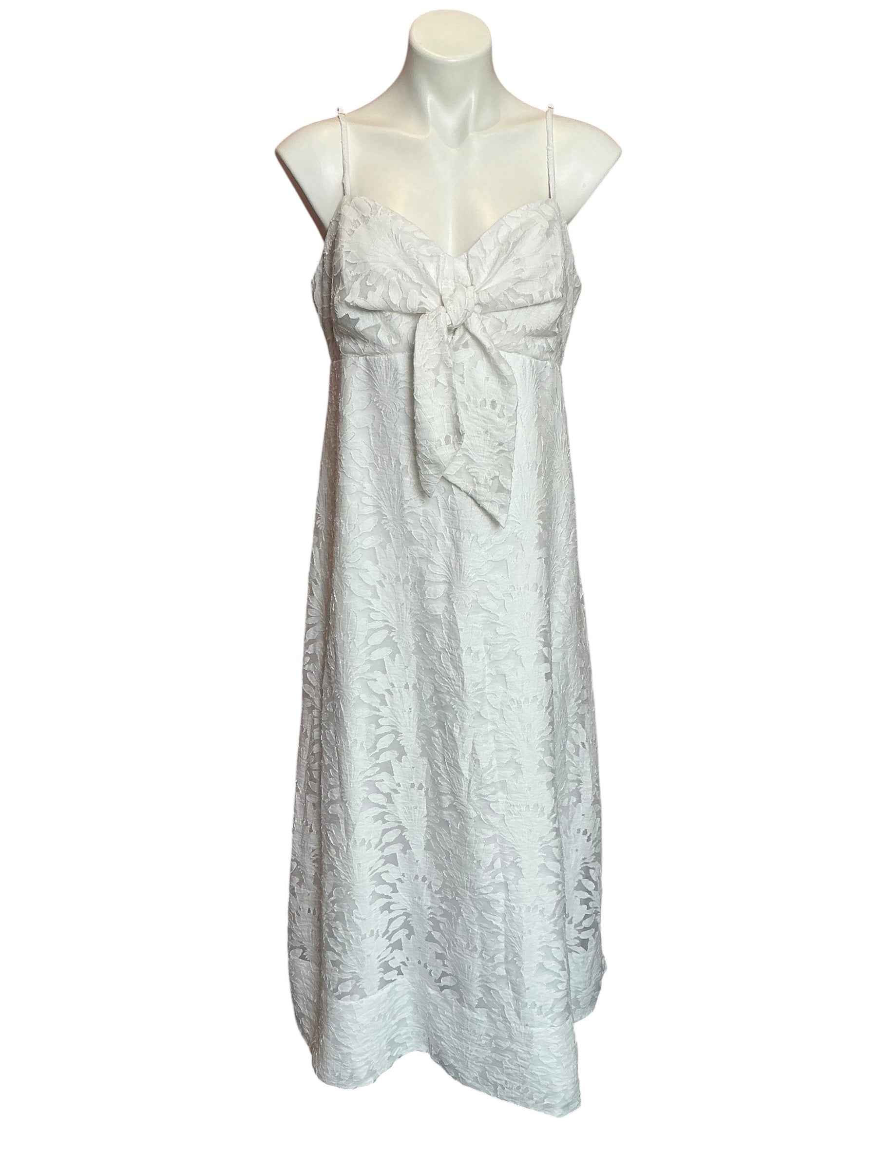 Lilly Pulitzer Sarahlynne Maxi Dress Resort White Stacked Palm Burnout - Size 16