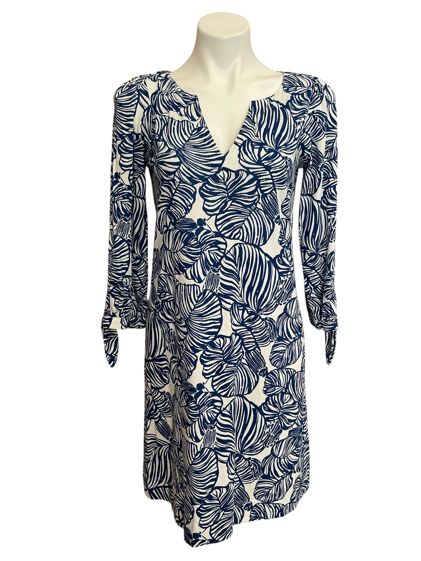 Lilly Pulitzer Cath Dress Aegean Navy Beach Path - Size S