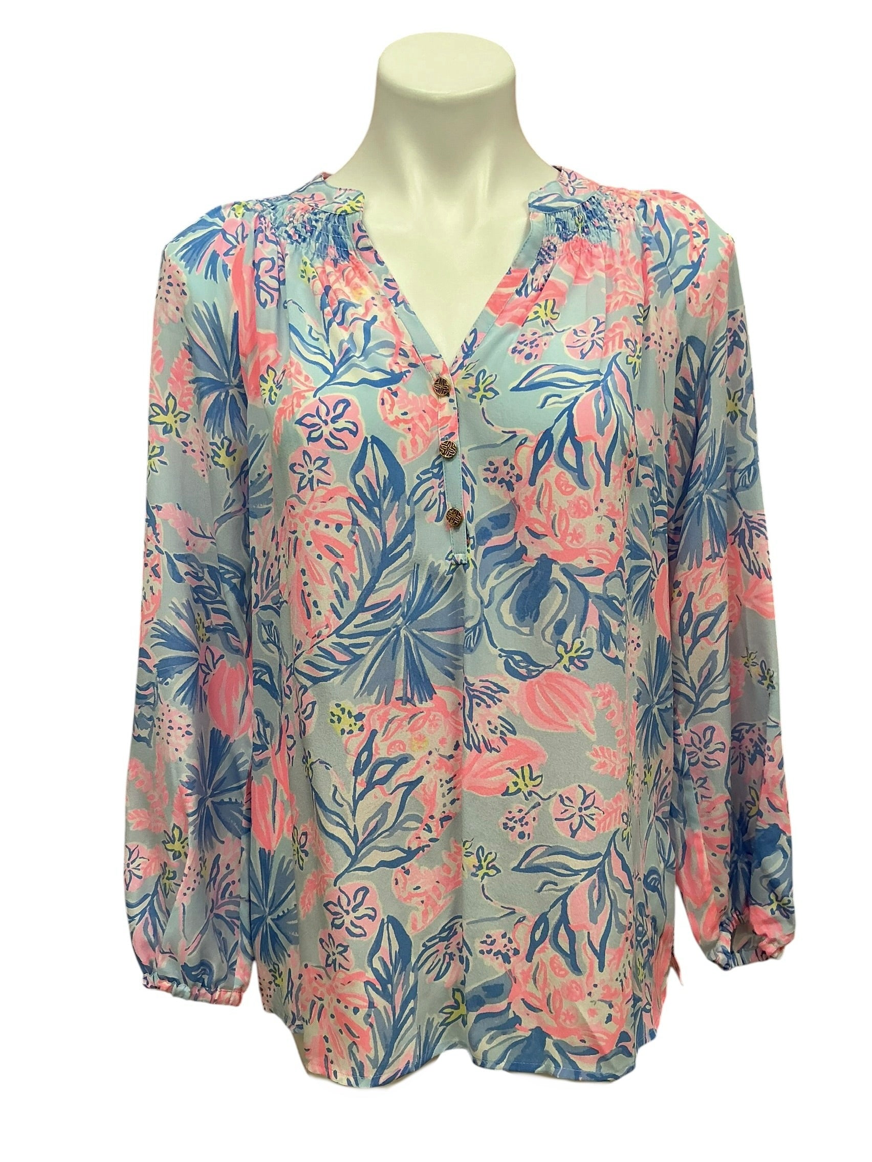 Lilly Pulitzer NWT Elsa Top Multi Elephant Splash - Size S