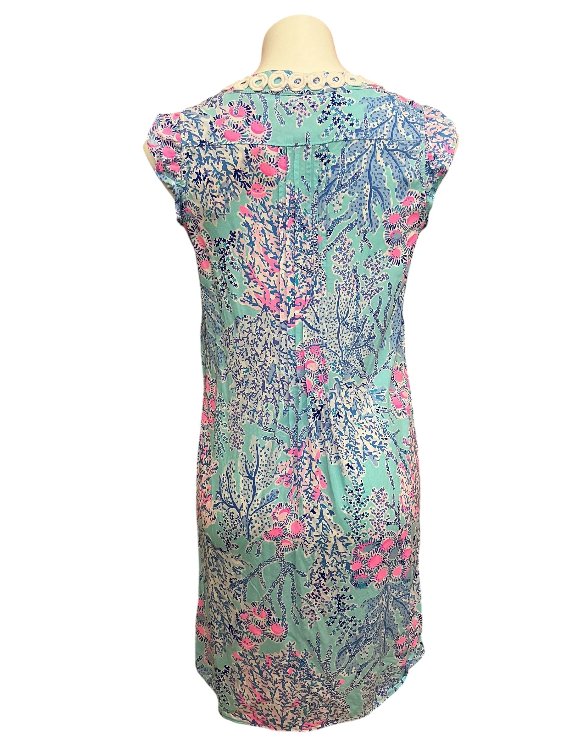 Lilly Pulitzer Joan Tunic Dress Blue Ibiza Now You Sea Me - Size S