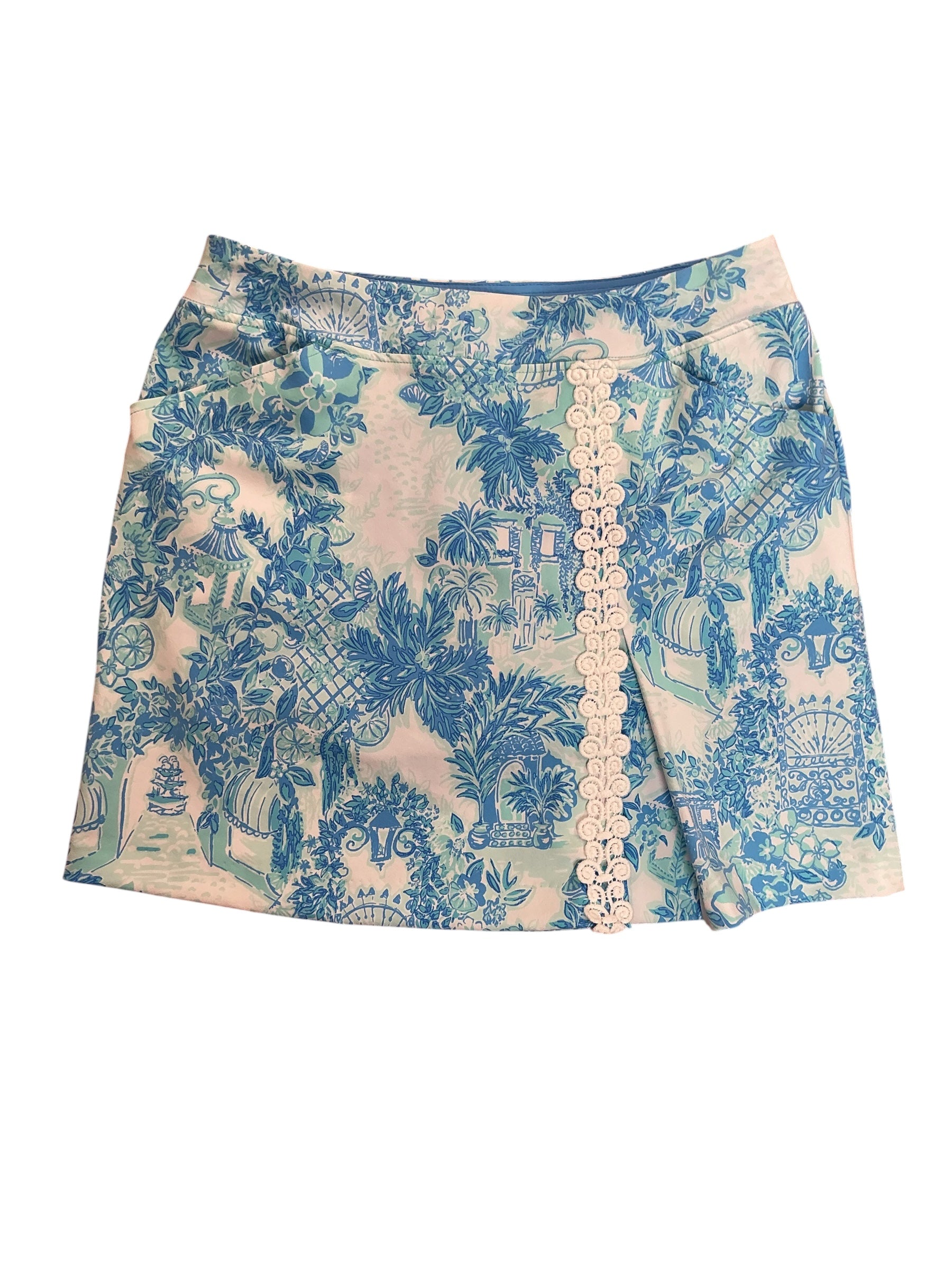 Lilly Pulitzer Luxletic Daphne Skort Resort White Toile Me About It - Size 8