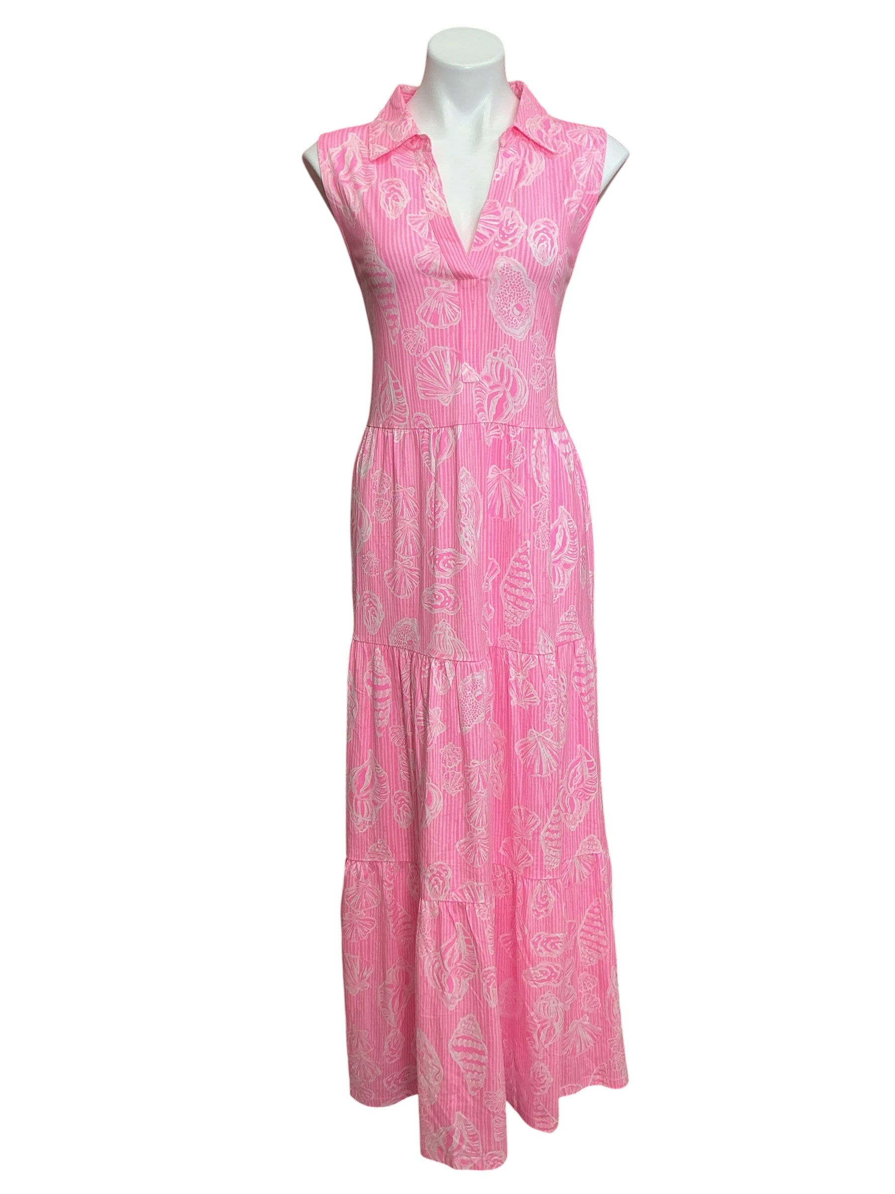 Lilly Pulitzer NWT Riegan Maxi Dress Rousseau Pink Cool As Shell - Size XL