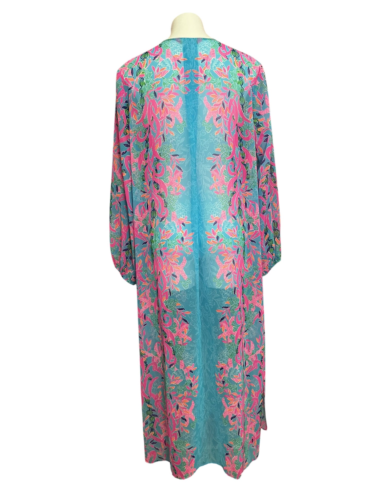 Lilly Pulitzer Frey Maxi Cover Up Multi Seaweed Samba Engineered - Size L/XL