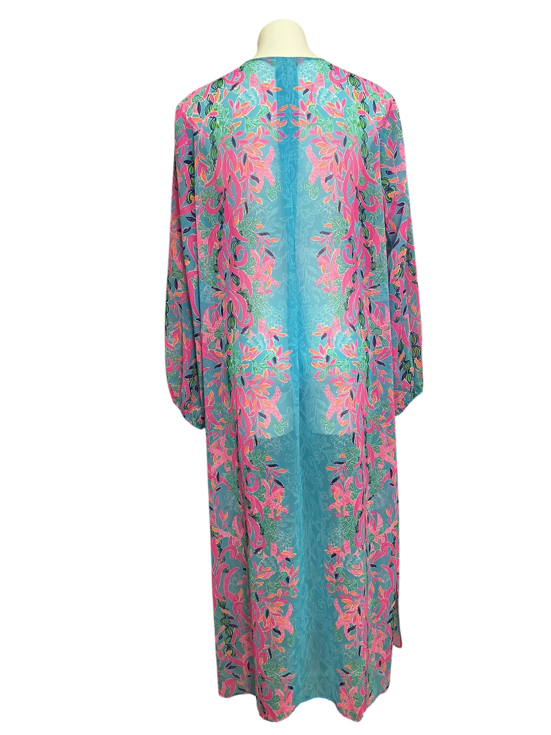 Lilly Pulitzer Frey Maxi Cover Up Multi Seaweed Samba Engineered - Size L/XL