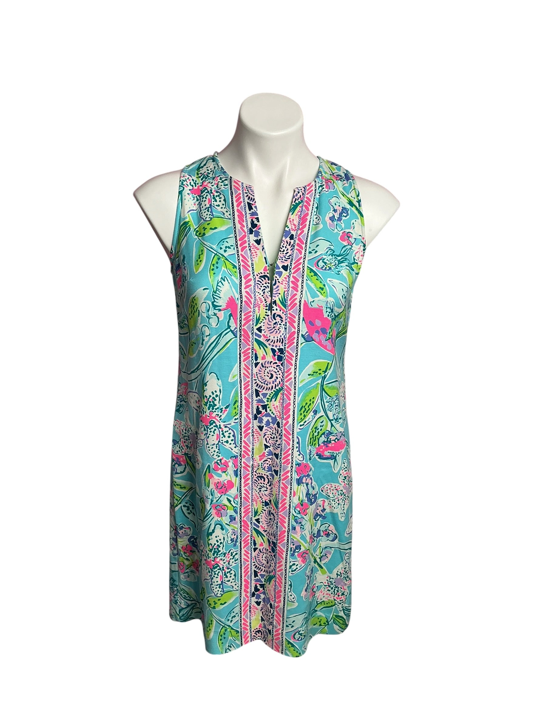 Lilly Pulitzer- Kelby Stretch Shift Dress Bali Blue Sway This Way Size 0