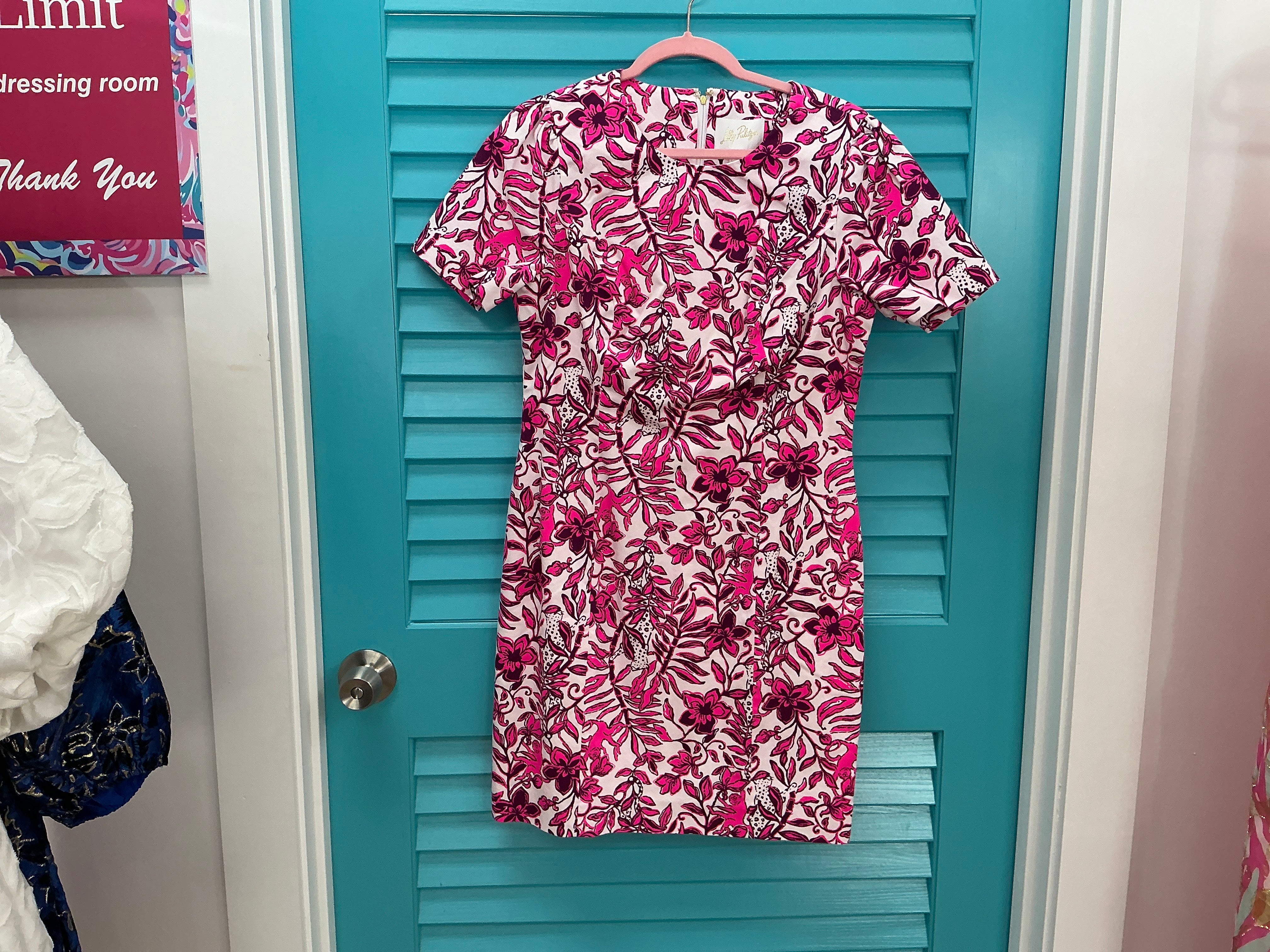 Lilly Pulitzer NWT Mila Short Sleeve Stre ElderFlower Blossom Lil Escape Plan - Size 8