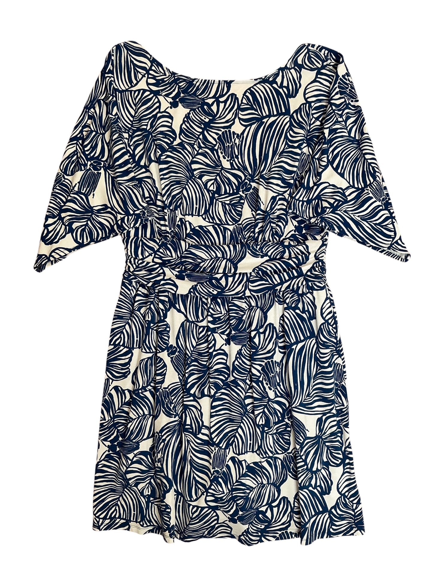Lilly Pulitzer Parigi Boat Neck Romper Aegean Navy Beach Path - Size M