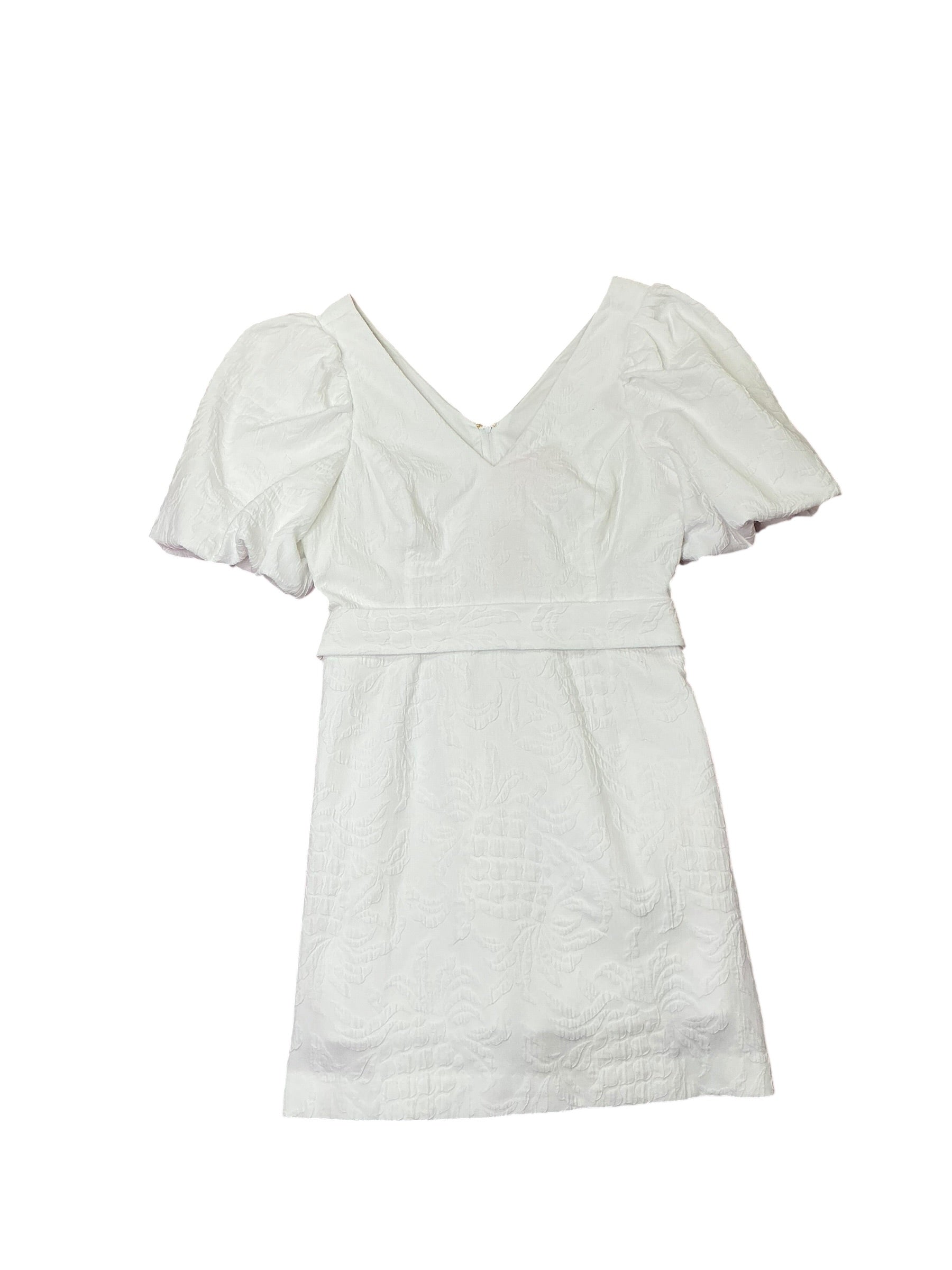 Lilly Pulitzer Kirrabelle Short Sleeve Romper - Resort White Pineapple Pucker Jacquard- Size 12