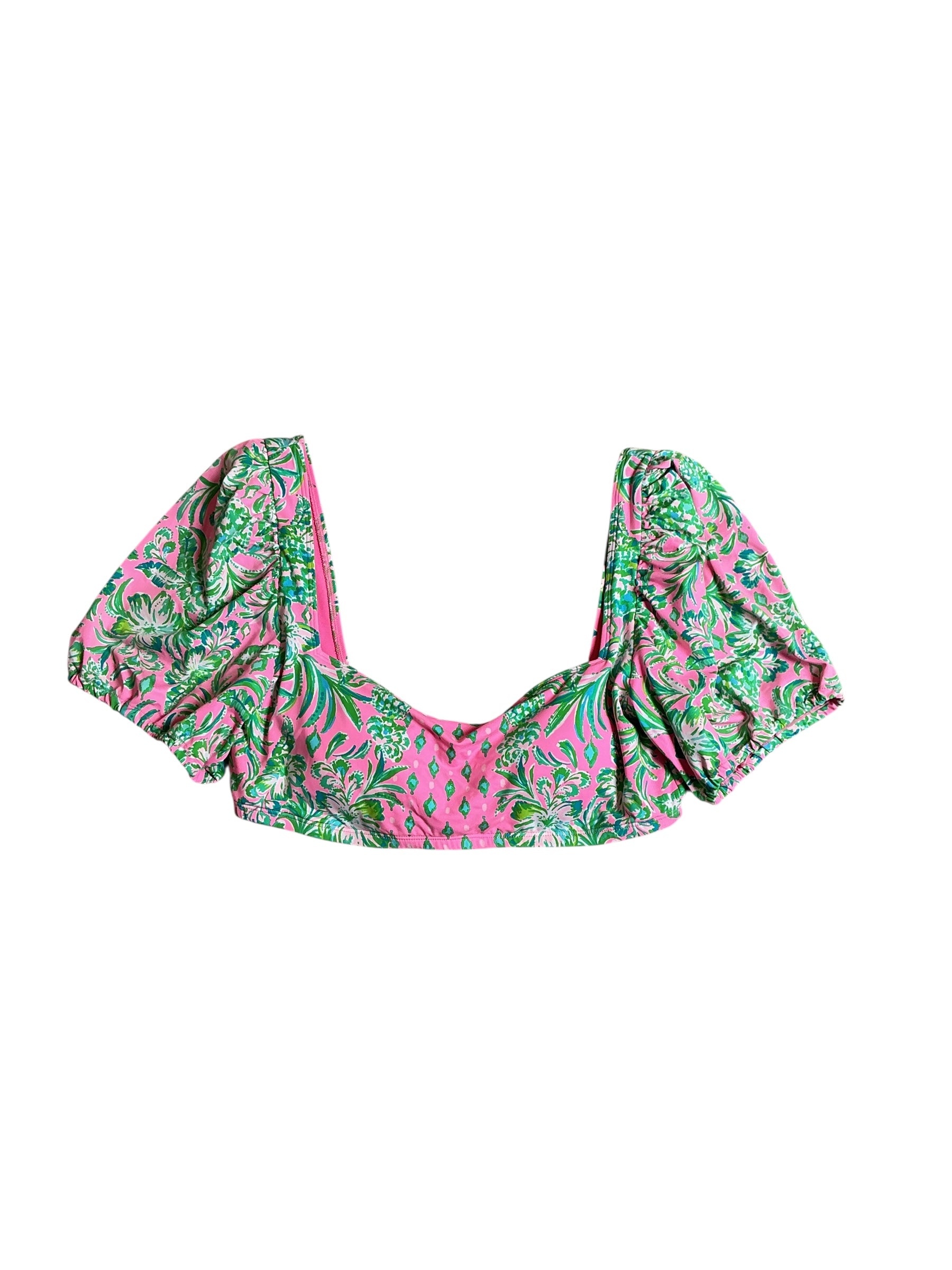 Lilly Pulitzer NWT Ressina Top Pink Shandy Oh Diamond Girl Engineered Bikini Top - Size 12