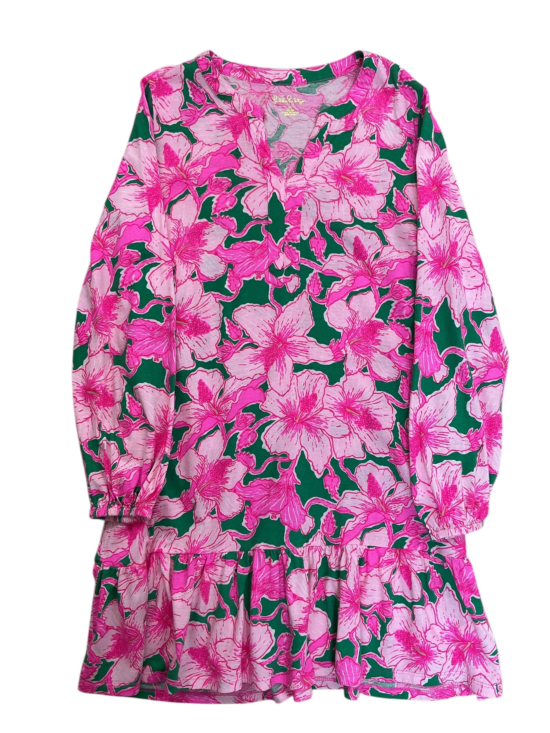 Lilly Pulitzer Girls Kids Alyssa Shift Dress Hibiss Kiss - Size XL 12-14