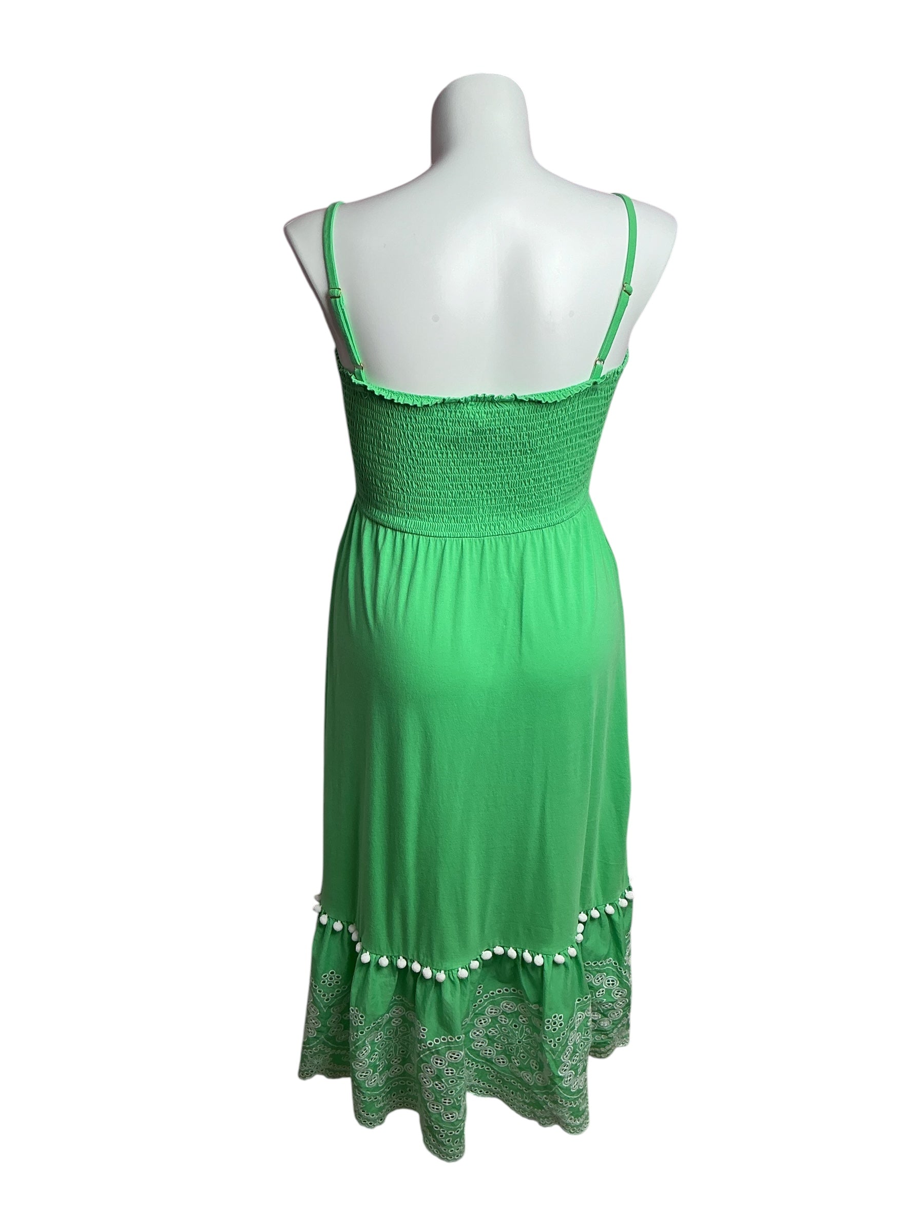 Lilly Pulitzer- Modesto Smocked Midi Dress Cabana Green Size XL