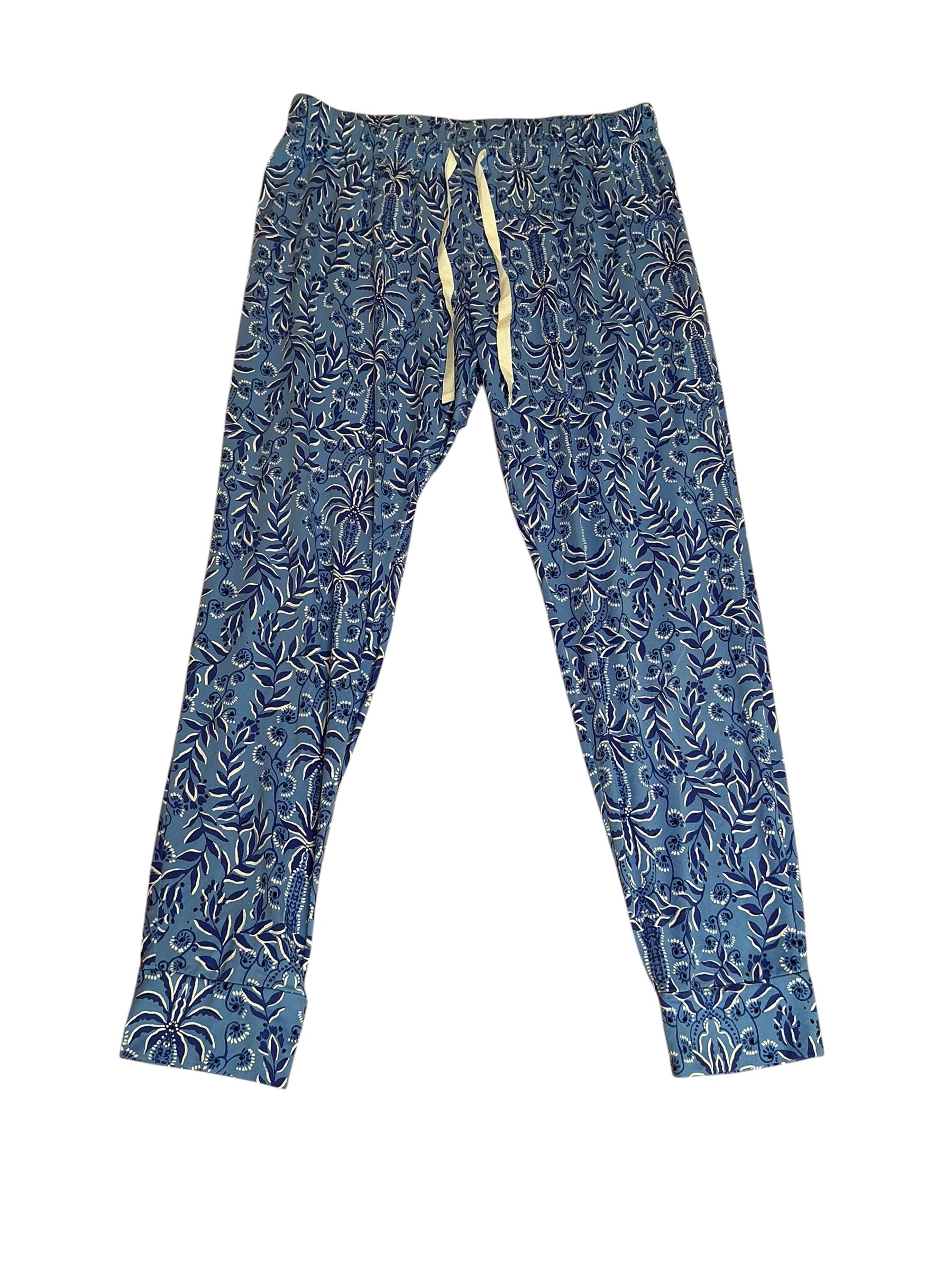 Lilly Pulitzer Tinsely PJ Knit Pants Abaco Blue Have It Both Rays - Size M