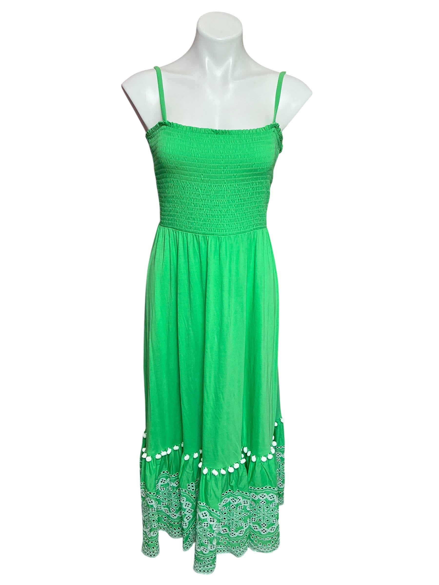 Lilly Pulitzer Modesto Smocked Midi Dress Cabana Green - Size L