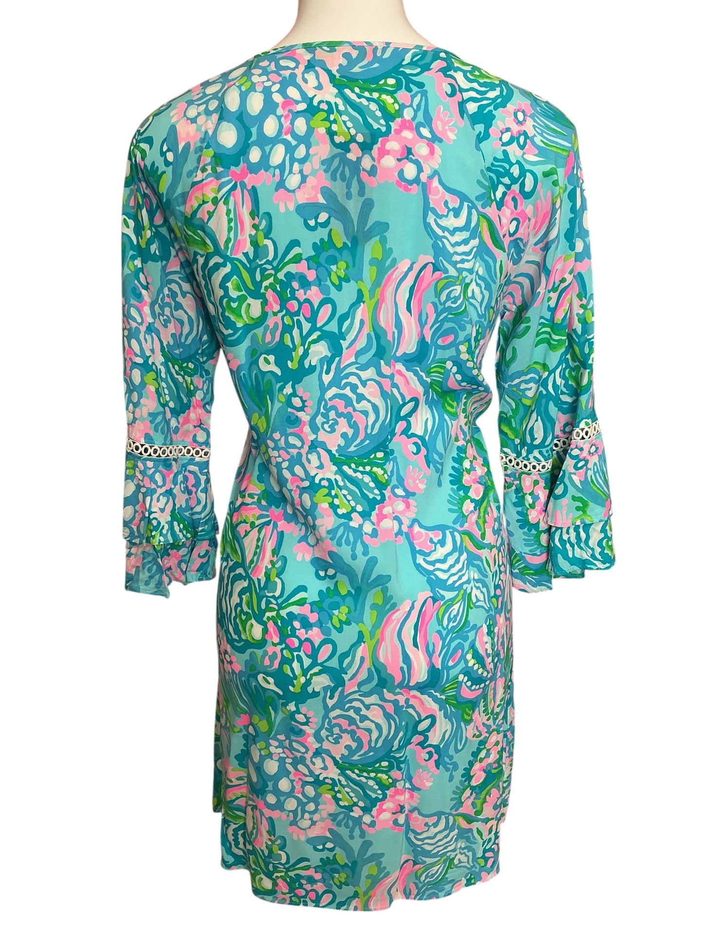 Lilly Pulitzer Azita Tunic Dress  Blue Ibiza Aqua La Vista - Size M