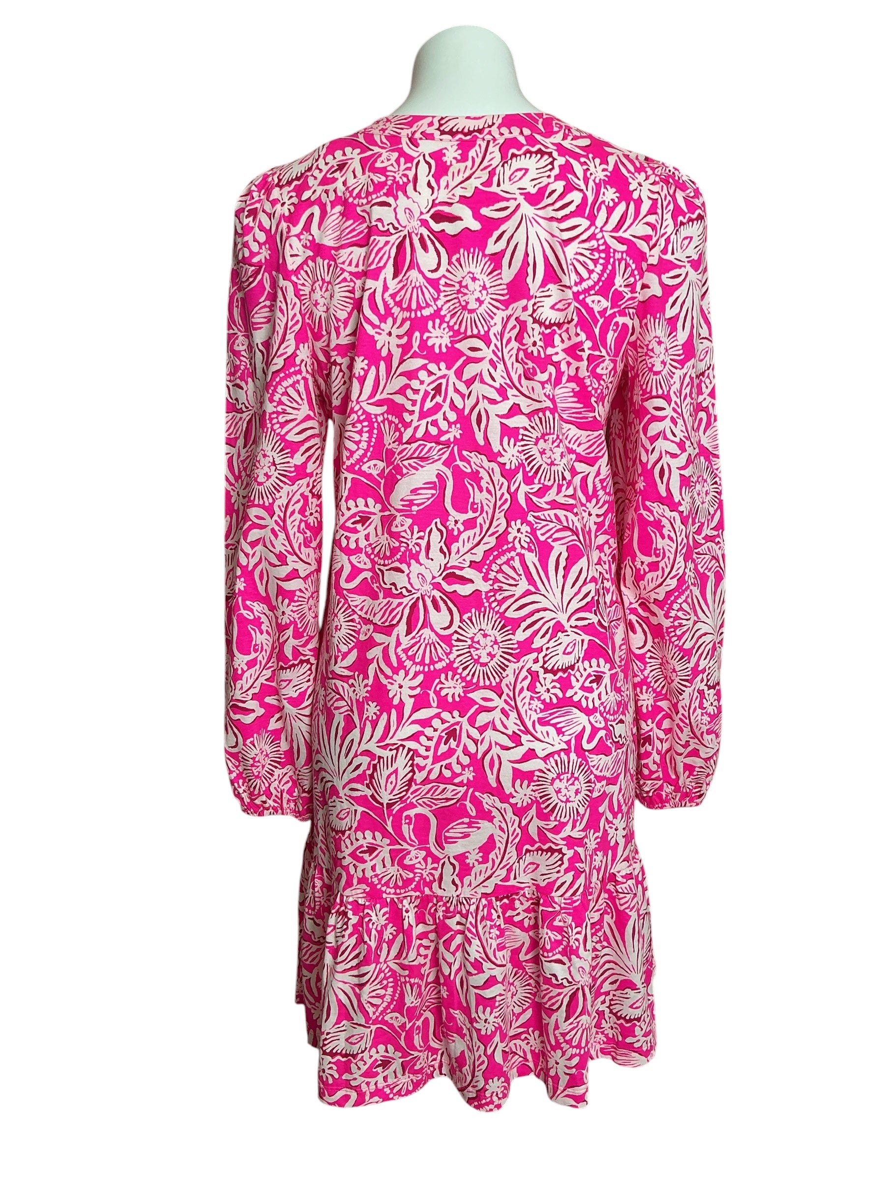 Lilly Pulitzer Alyssa Long Sleeve Dress Passion Fruit Pink Absolutely Flamazing - Size M