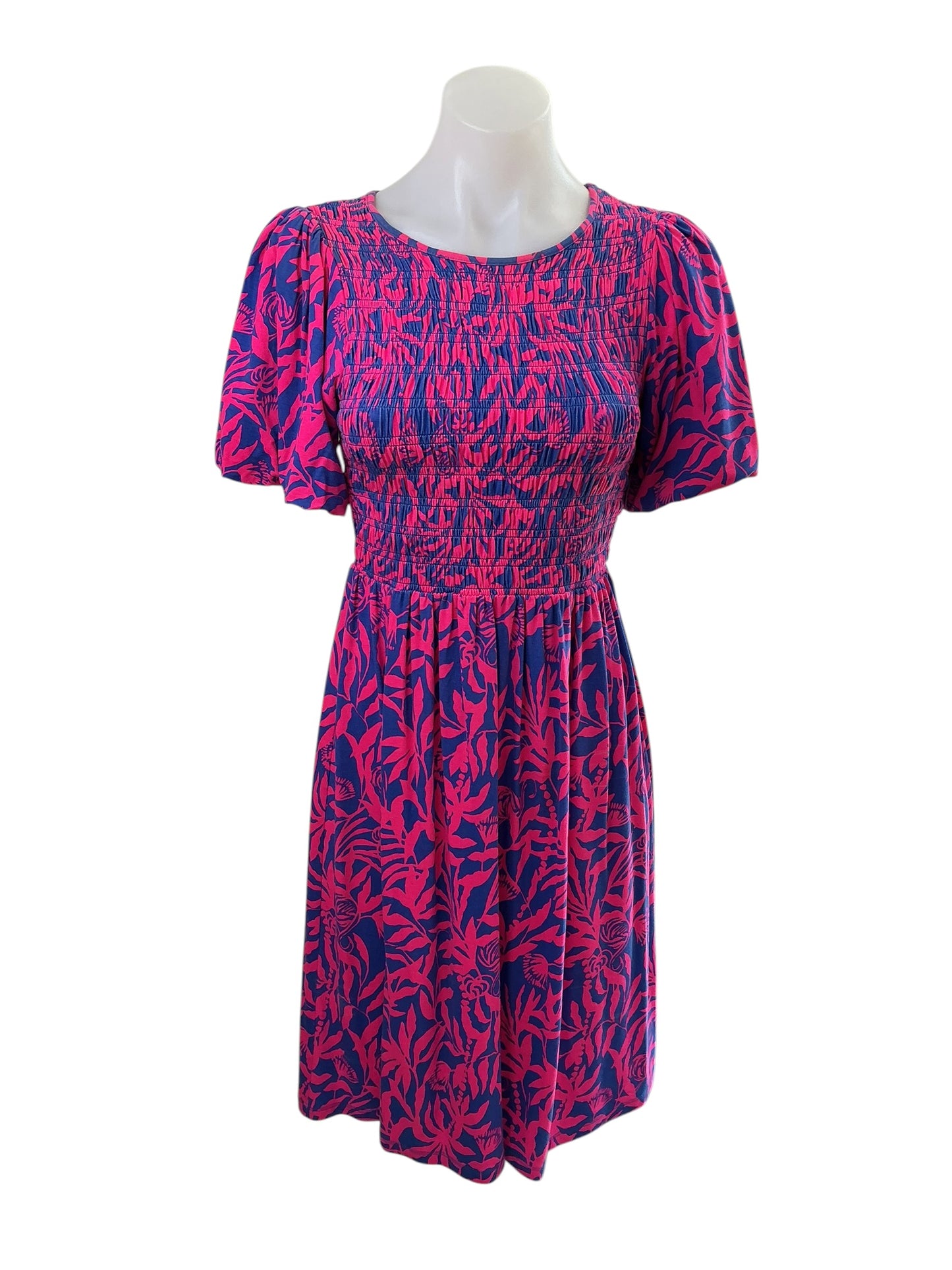 Lilly Pulitzer Chrystelle Elbow Sleeve - Pink Grenadine Flocking To Paradise - Size XXS