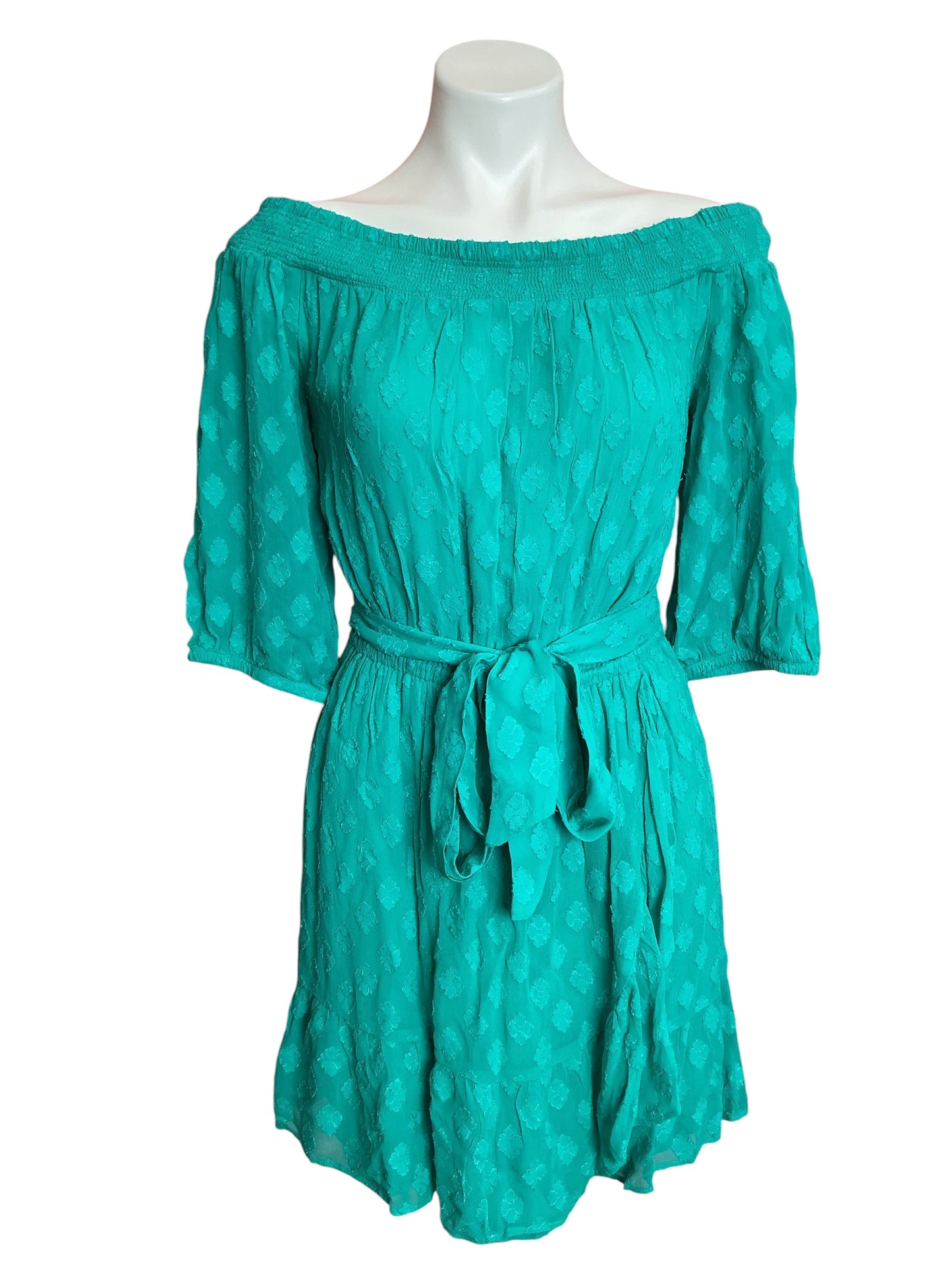 Lilly Pulitzer Rochelle Off-The-Shoulder Romper Water Lily Green - Size M