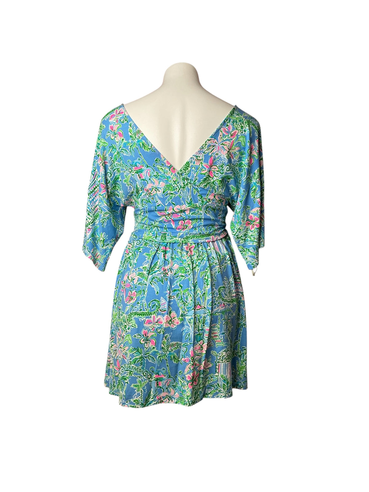 Lilly Pulitzer Parigi Skirted Romper Boca Blue Beneath the Bougainvillea - Size S