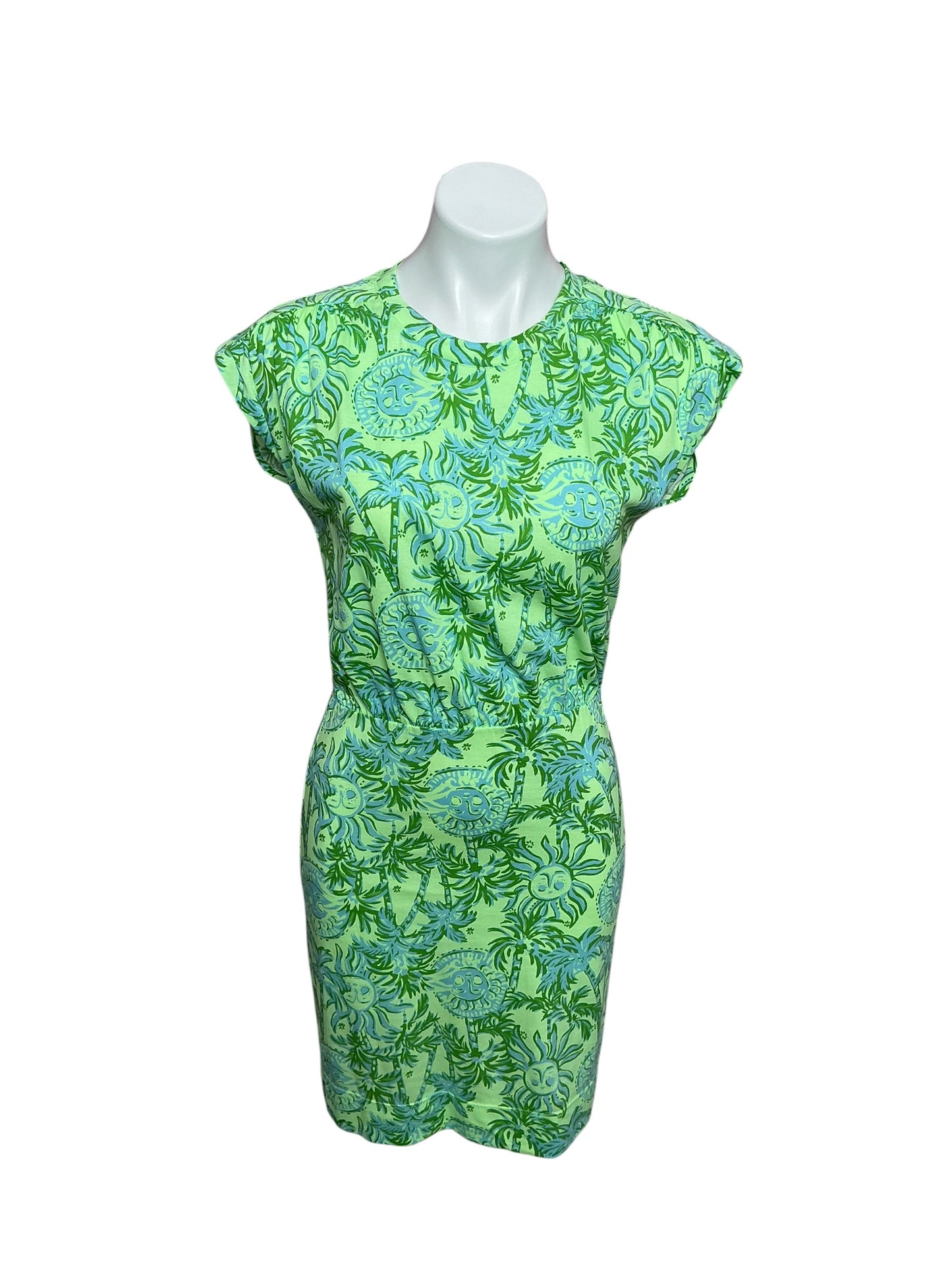 Lilly Pulitzer Melli Blouson T-Shirt Dress Cool Mint Catchin Rays - Size XXS