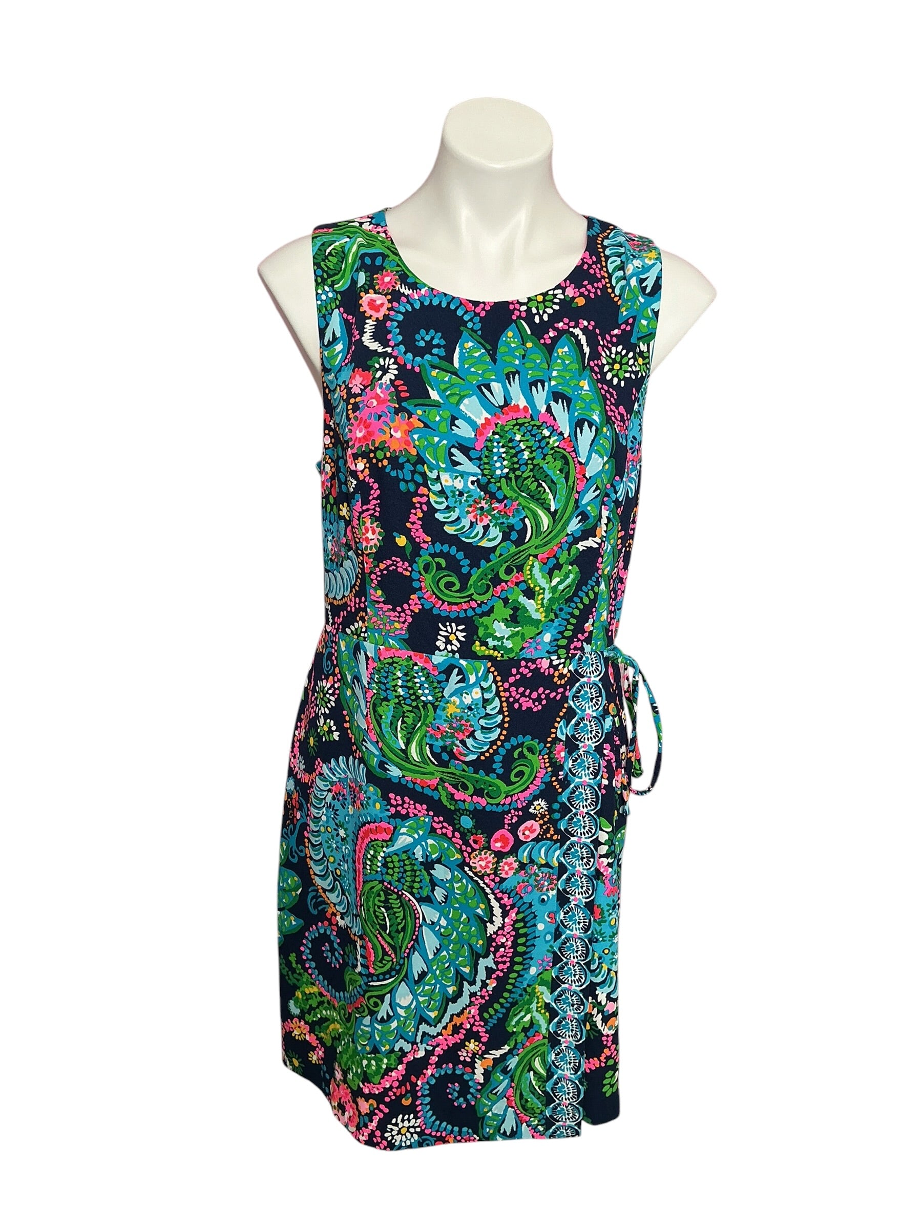 Lilly Pulitzer Donatella Wrap Shift Dress Multi Take Me to the Sea Engineered - Size 12