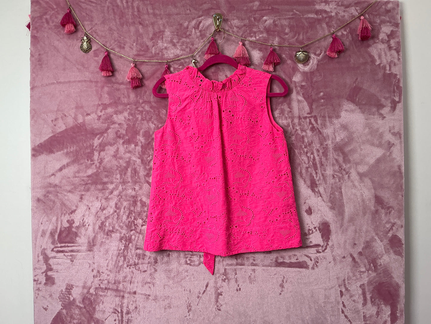 Lilly Pulitzer NWT Dahliana Eyelet Top Roxie Pink Garden Party Eyelet - Size XS