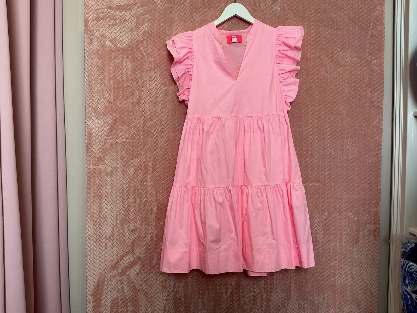 Lilly Pulitzer NWT Aldena Ruffle Sleeve Dress Conch Shell Pink  - Size M