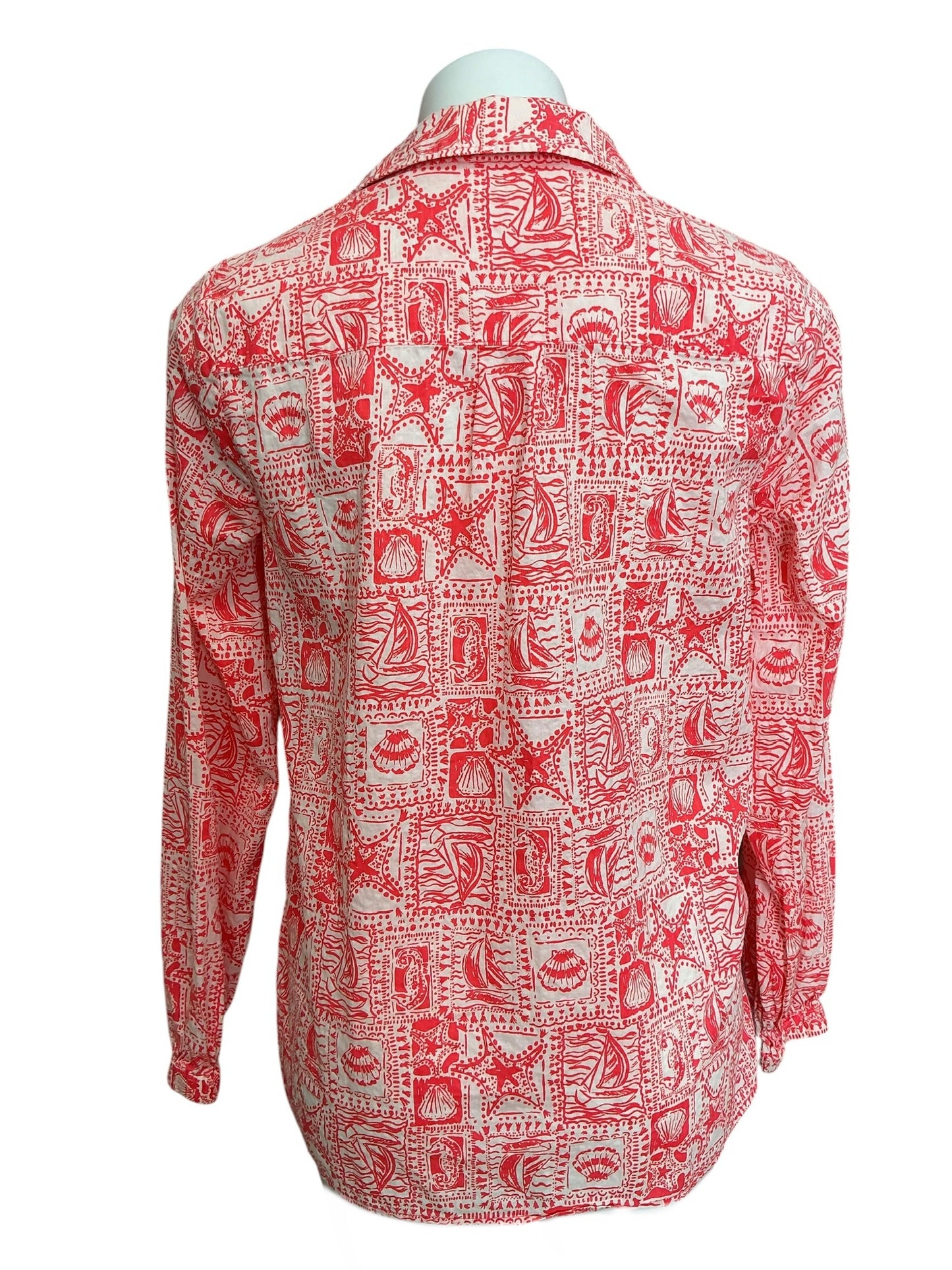Lilly Pulitzer Jae Tunic Top Mizner Red Seaside Harbour - Size S