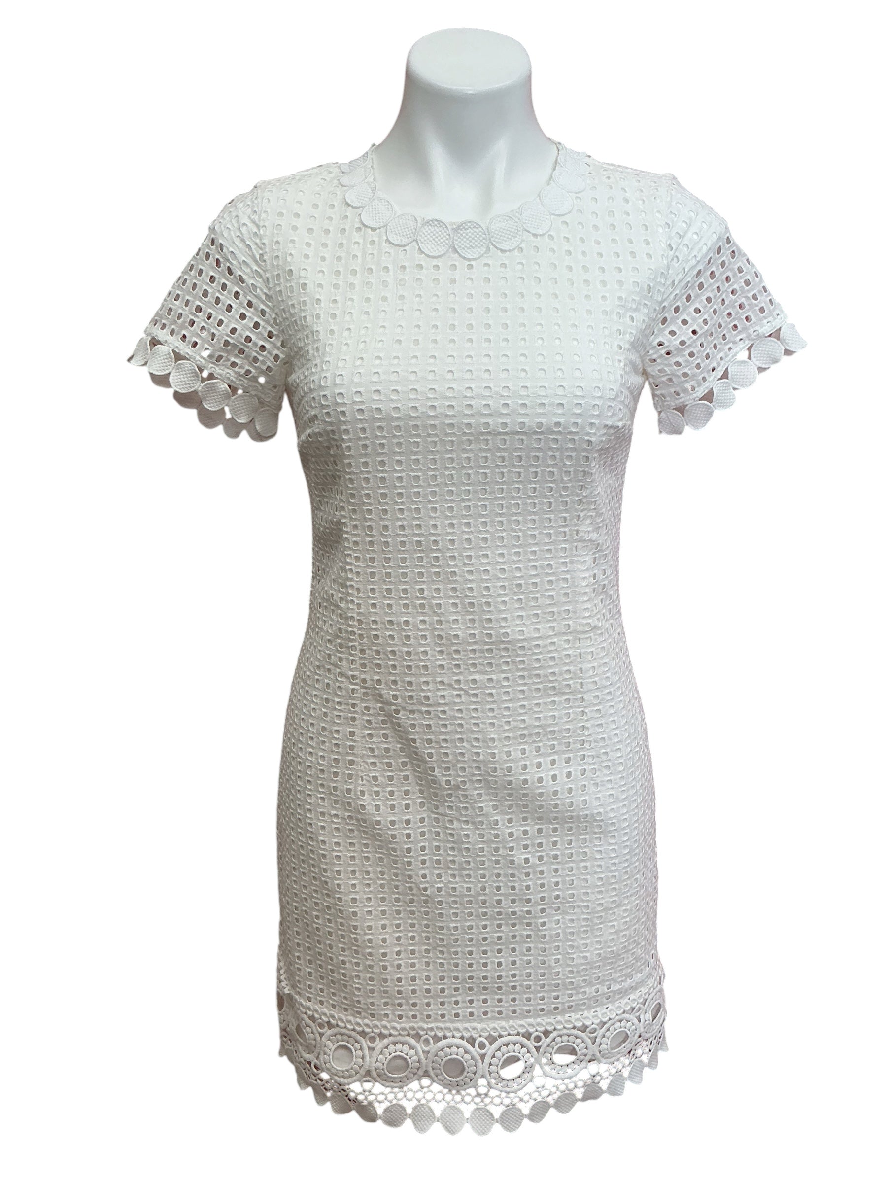 Lilly Pulitzer Jennifer Shift Dress Resort White Grid Eyelet - Size 4