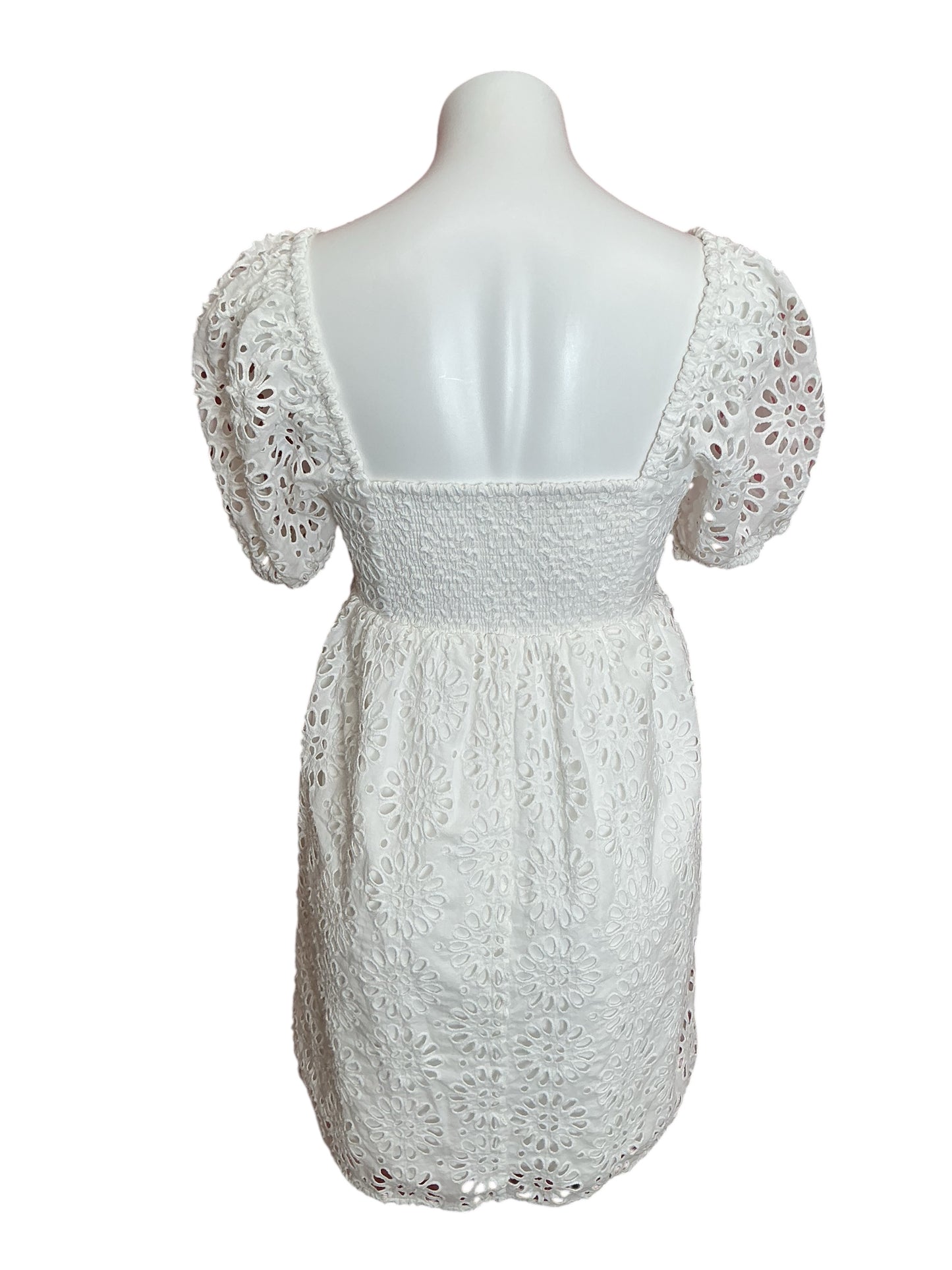 Lilly Pulitzer Kay Short Sleeve Eyelet Dress Resort White Oversized Pinwheel - Size 0