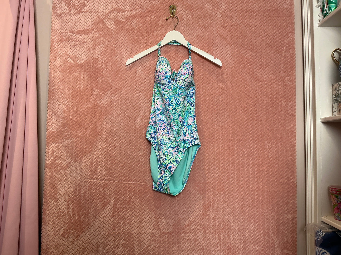 Lilly Pulitzer NWT Jagger One Piece Surf Blue Soleil It On Me - Size 10