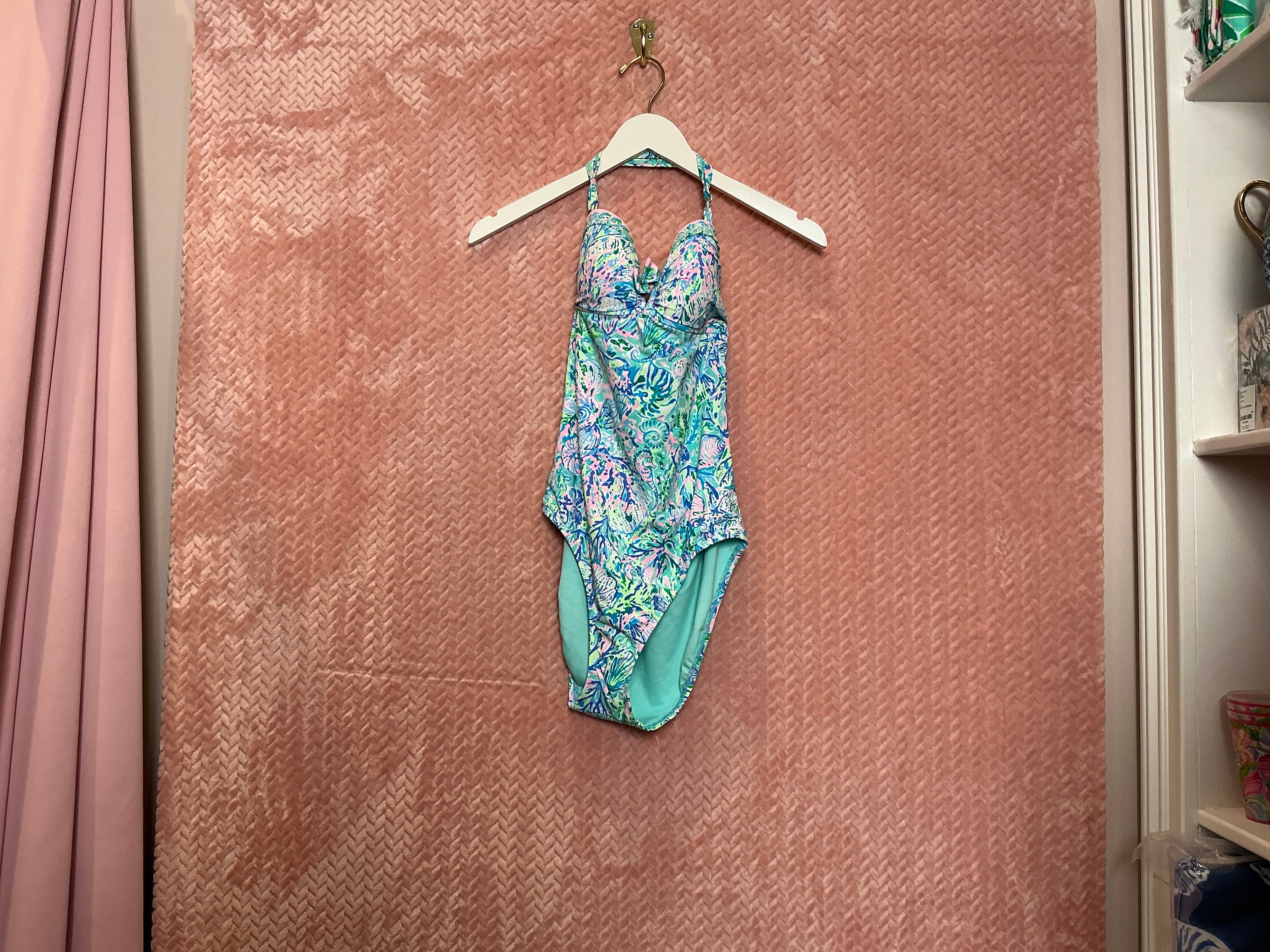 Lilly Pulitzer NWT Jagger One Piece Surf Blue Soleil It On Me - Size 10