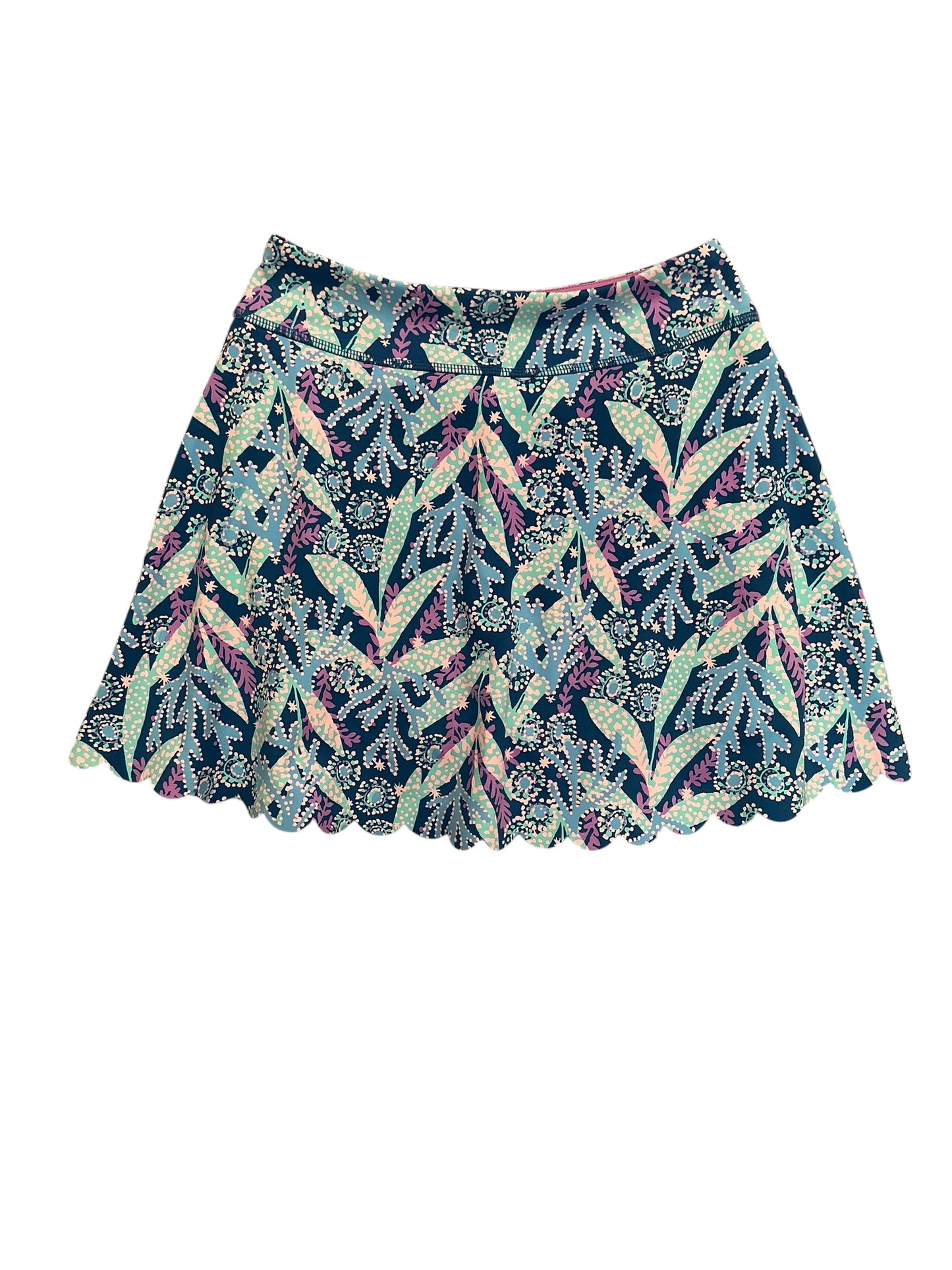 Lilly Pulitzer NWT Aila High Rise Scallop Skort UPF 50+ Barton Blue Star Gazing - Size XS