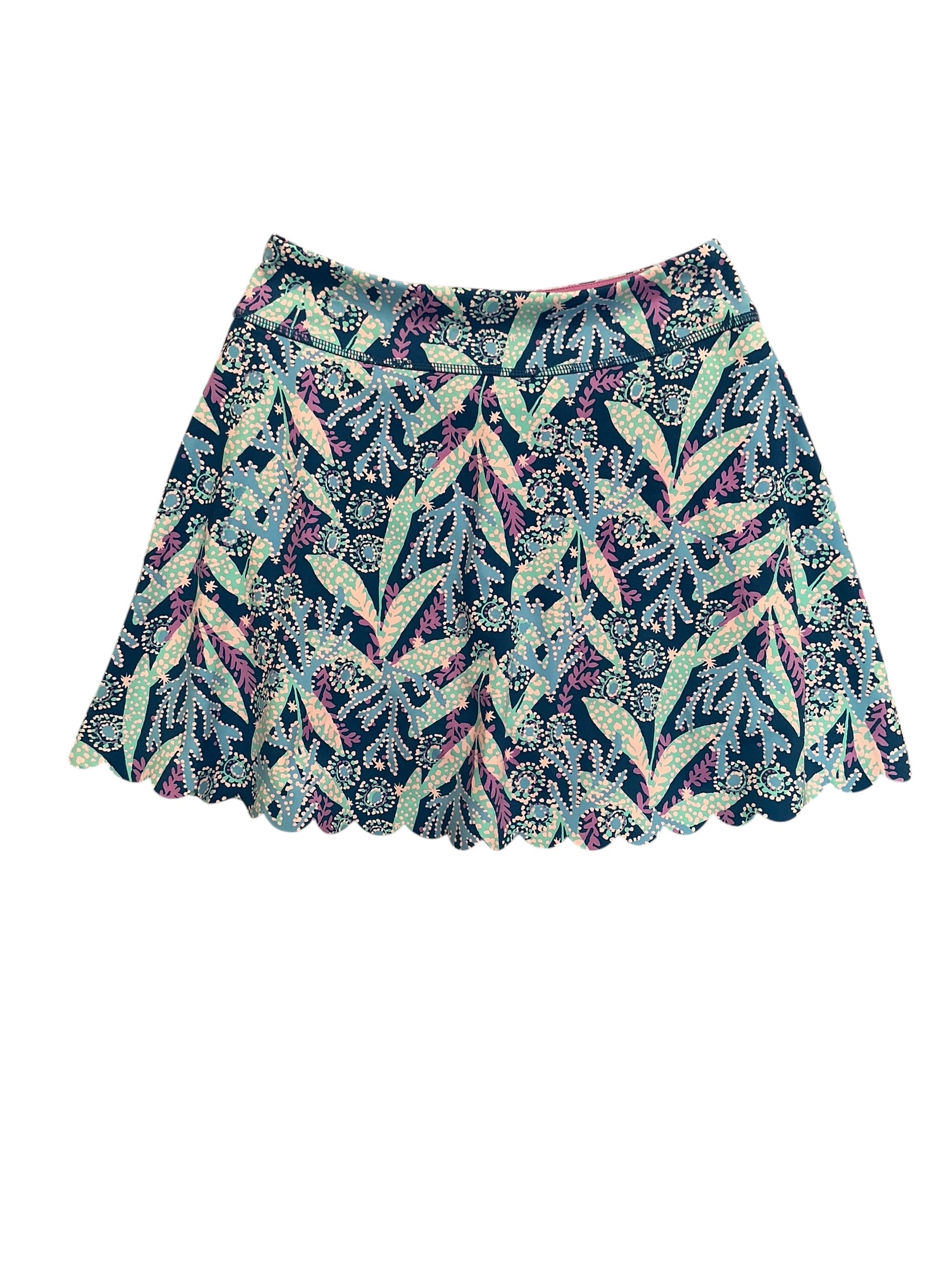 Lilly Pulitzer NWT Aila High Rise Scallop Skort UPF 50+ Barton Blue Star Gazing - Size XS