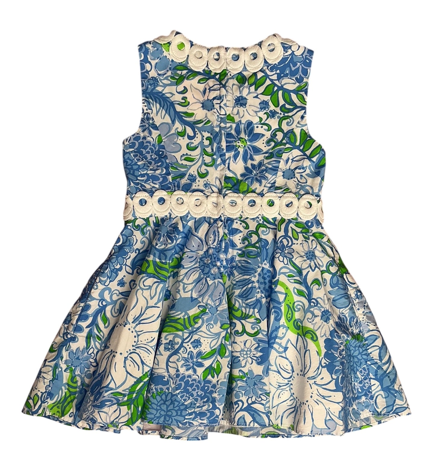 Lilly Pulitzer Girls Idala Dress Frenchie Blue Suns Out - Size 4