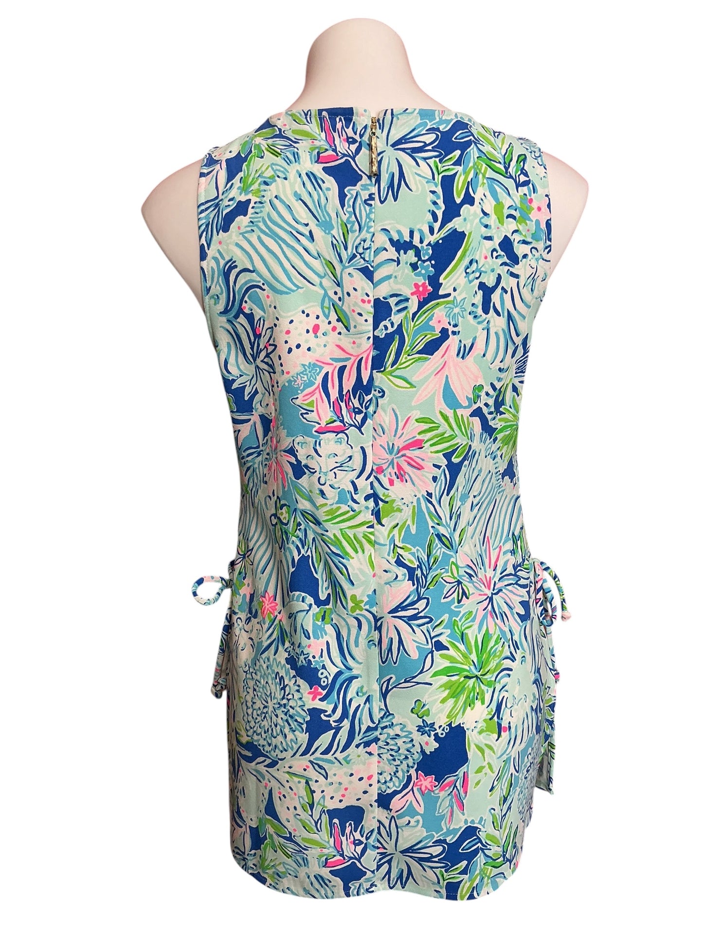 Lilly Pulitzer Donna Tunic Top Coastal Blue Lion Around - Size S