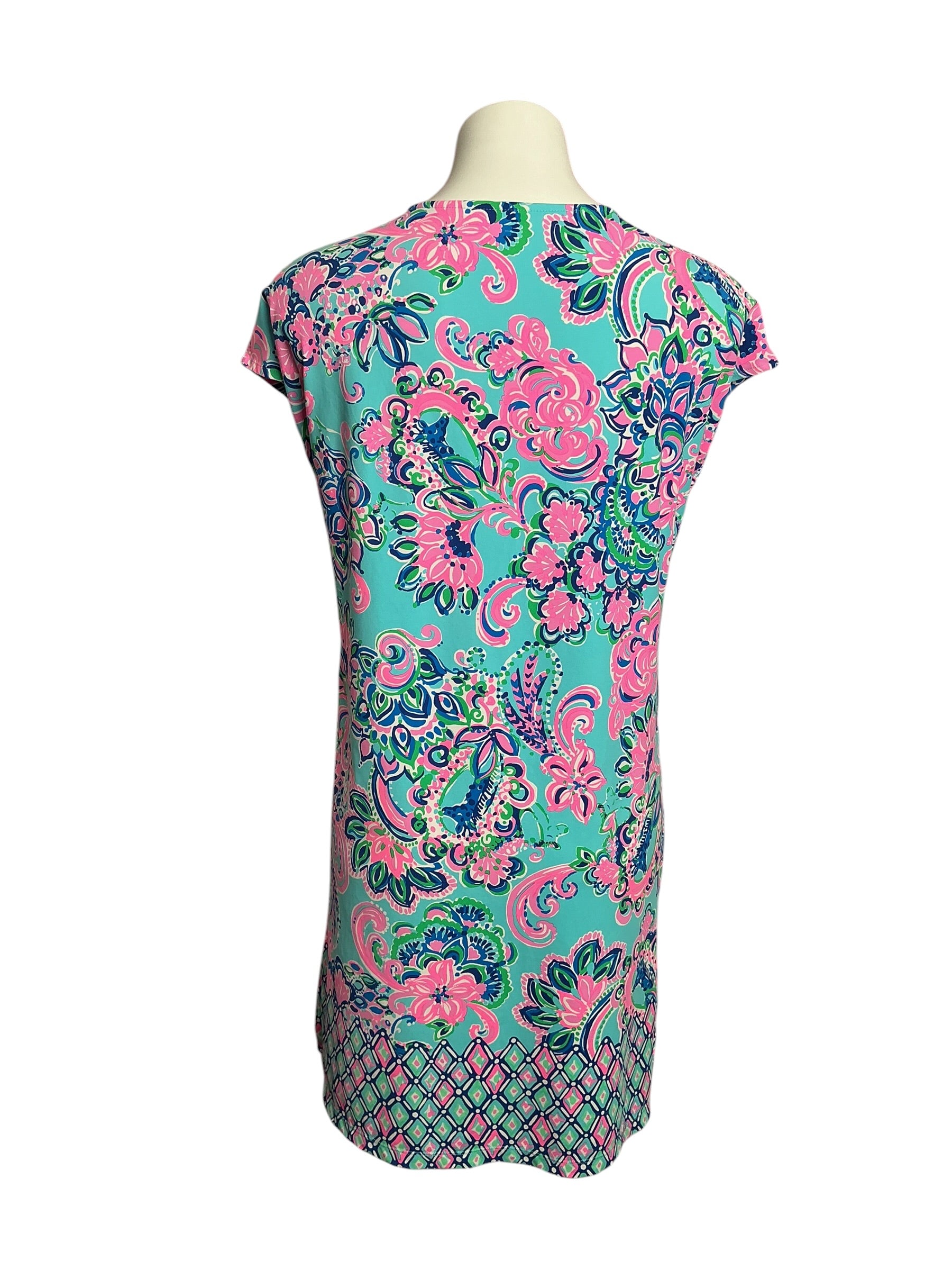 Lilly Pulitzer Talli V-Neck Cover-Up Blue Horizon Jungle Sunrise Engineered - Size M