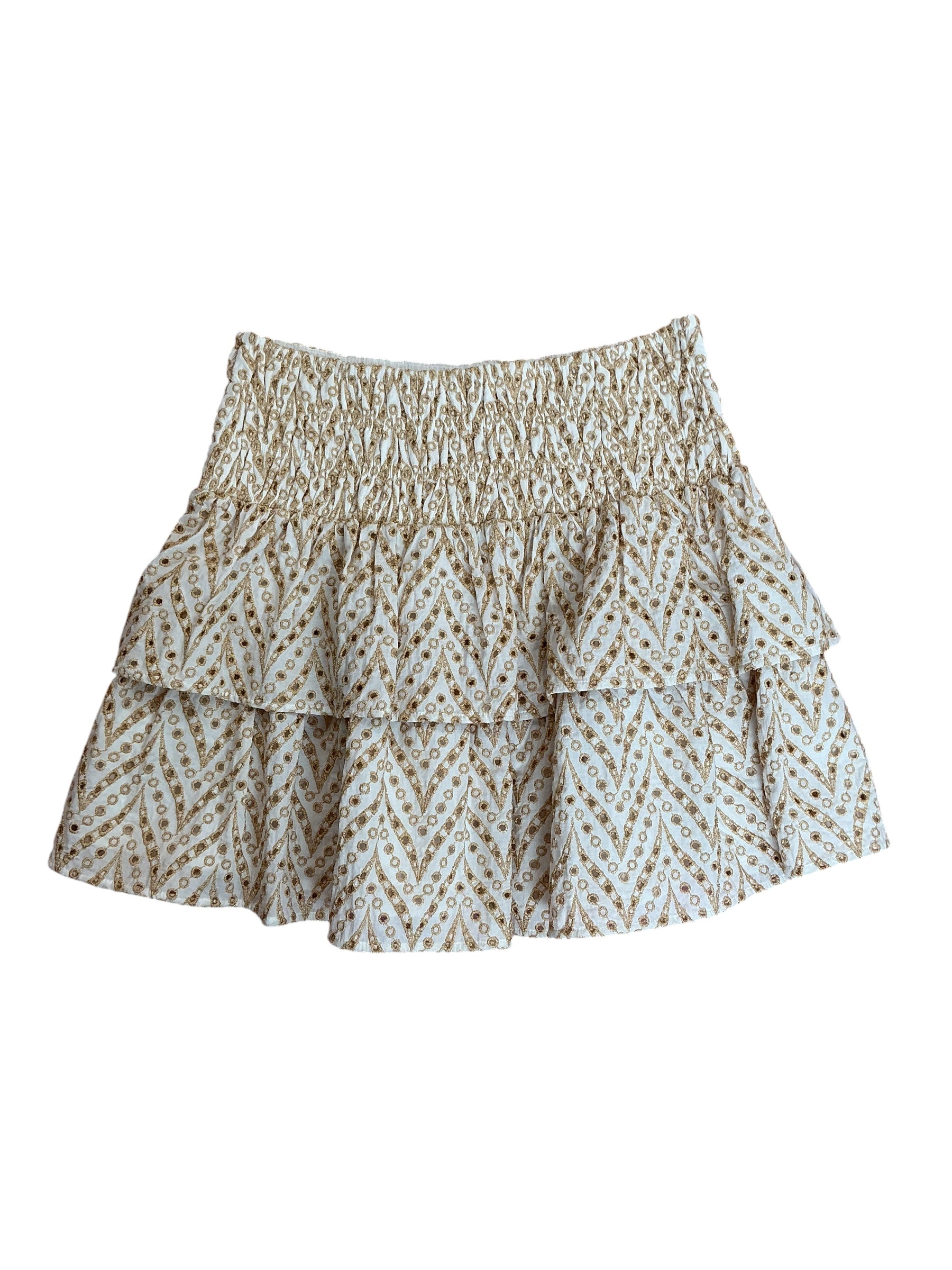 Lilly Pulitzer Yara Eyelet Skirt Sand Bar Mermaid Tail Metallic - Size 12