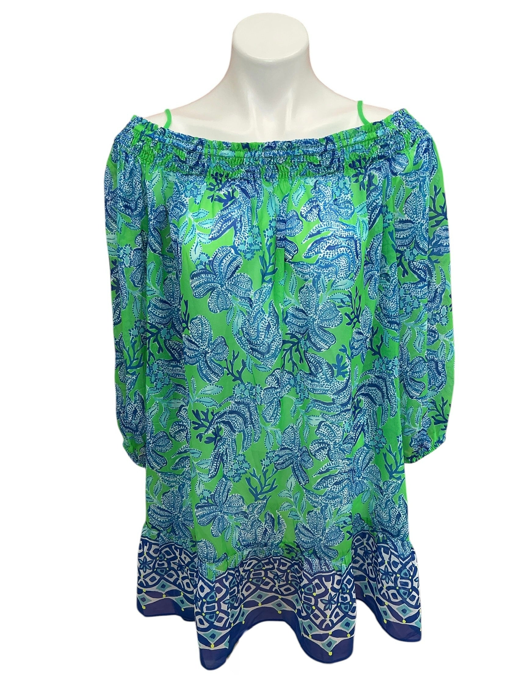 Lilly Pulitzer NWT Maribeth Coverup Cabana Green Keepin It Reel Engineered - Size XL