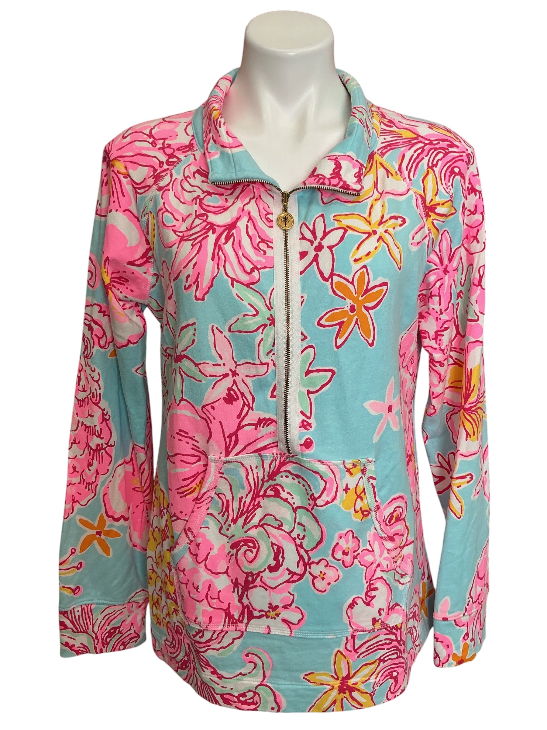 Lilly Pulitzer Skipper Popover Top Breakwater Blue Lolita - Size L