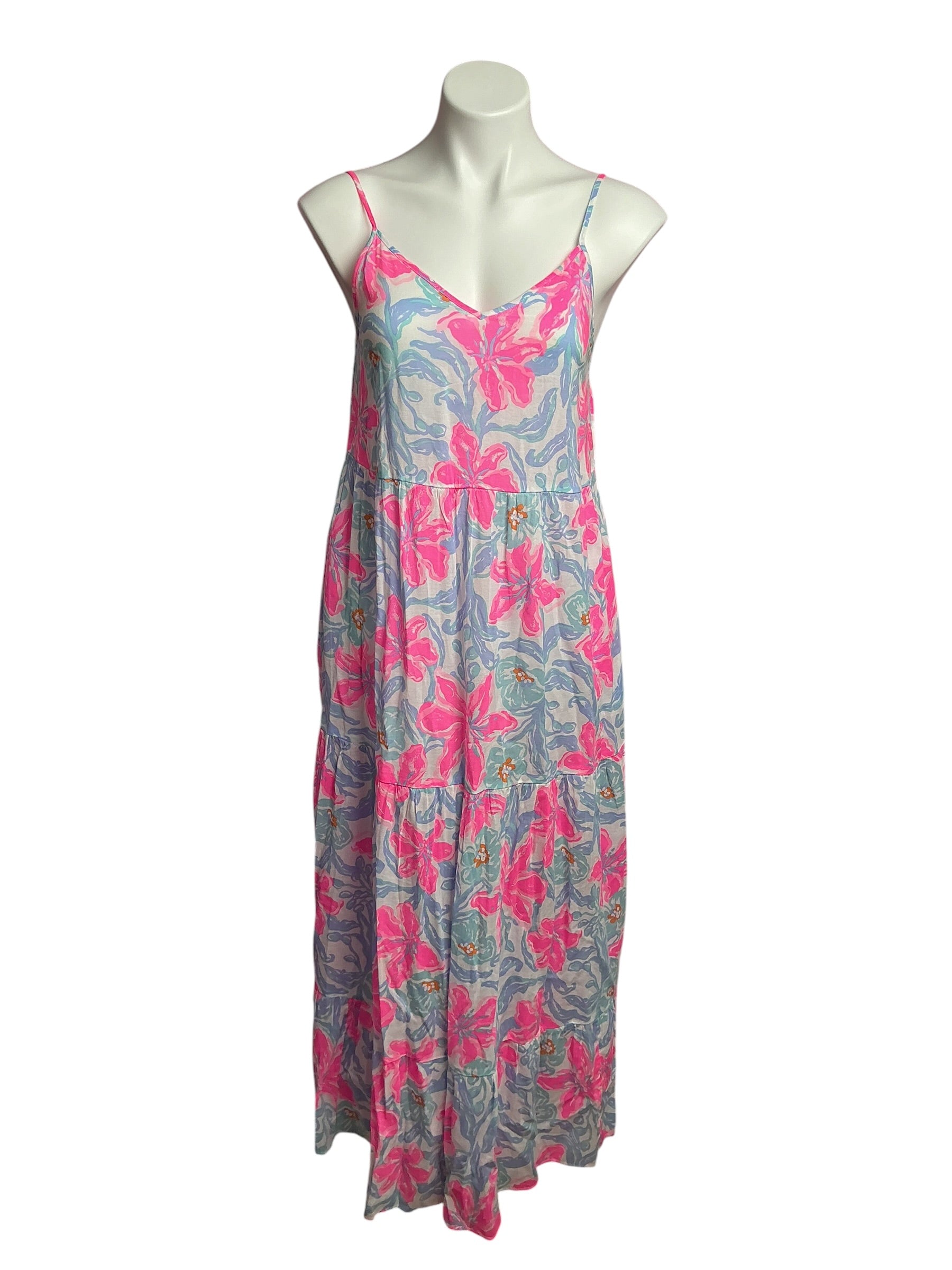 Lilly Pulitzer- Mazarine Maxi Dress Cover-Up Multi Beachside Haven Size XS