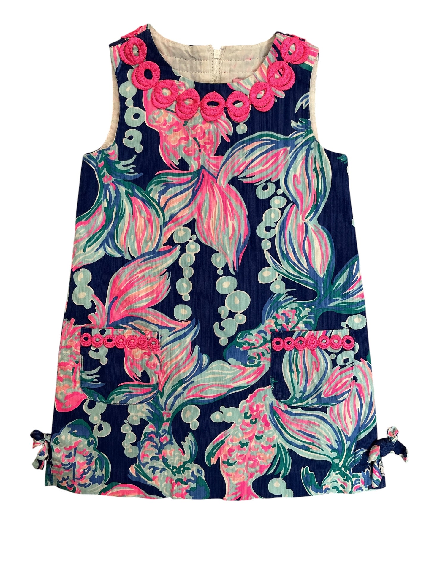 Lilly Pulitzer Kids Girls Little Lilly Classic Shift Dress It’s Ofishell - Size 5