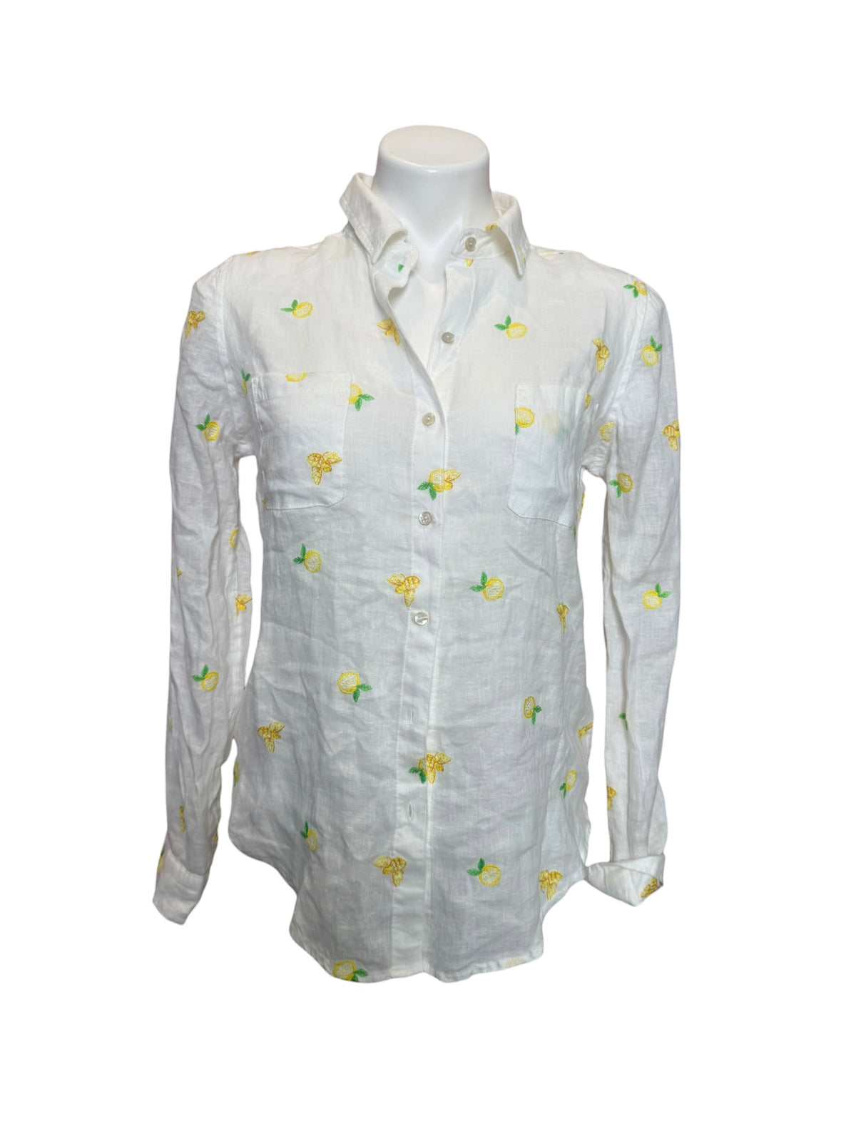 Lilly Pulitzer NWT Sea View Button Down Honeycomb Lemon Bee Half Drop - Size XS
